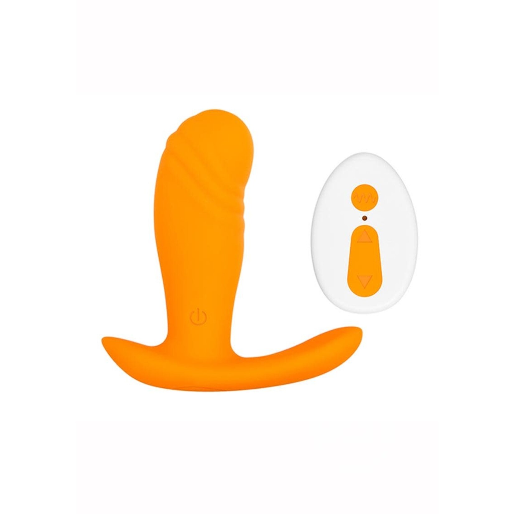 Creamsicle Silicone Rechargeable Wearable Vibrator With Remote Control - Orange/White