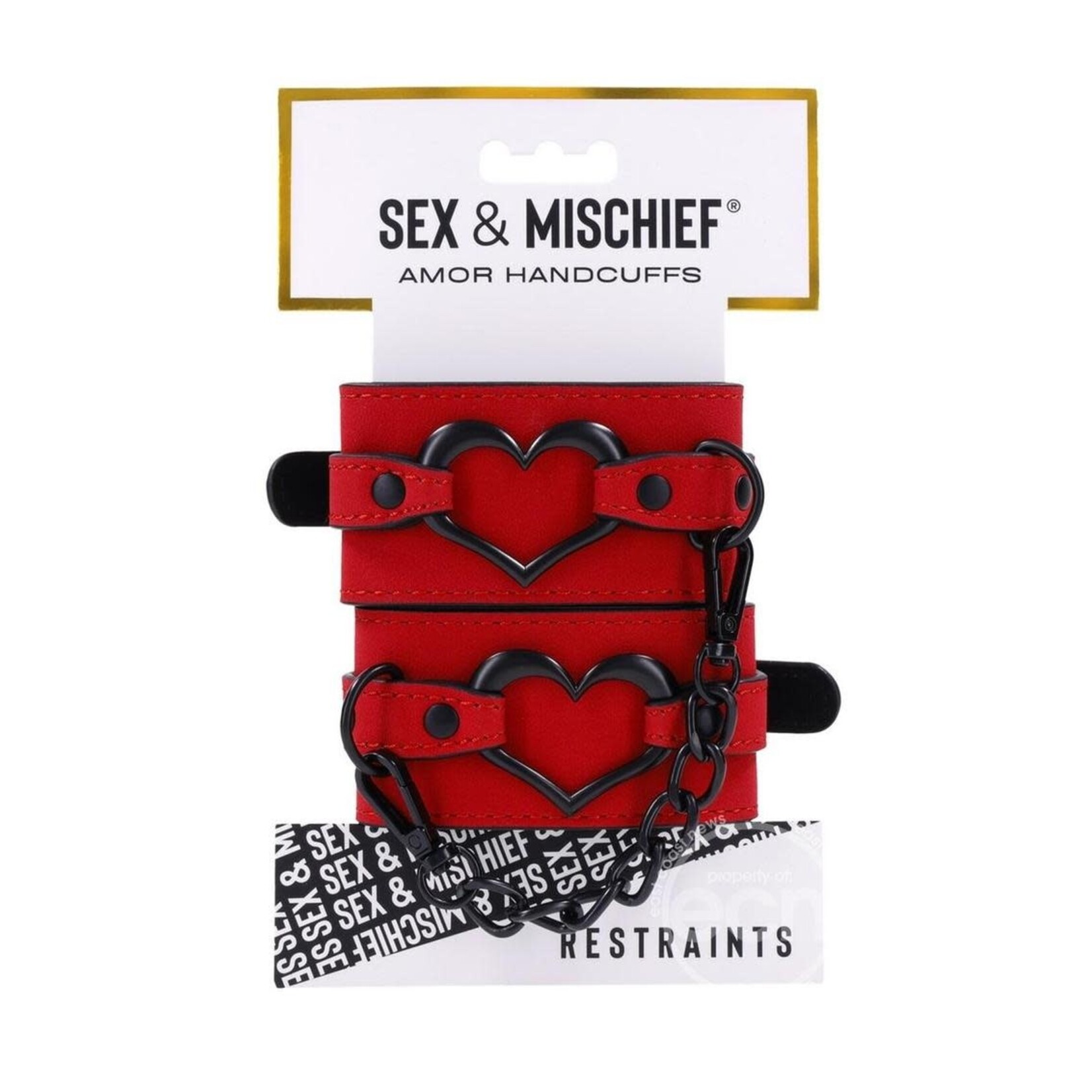 Sex & Mischief Amor Handcuffs - Red/Black
