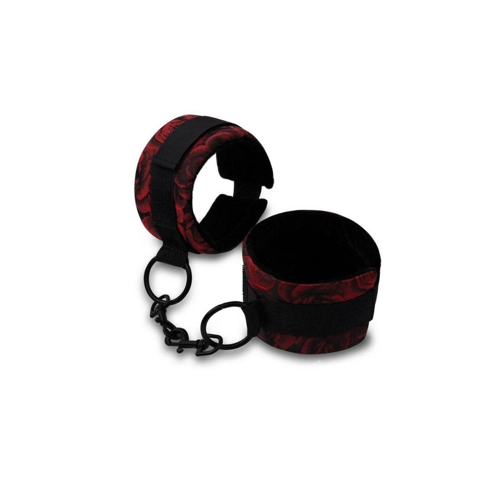Secret Kisses Rosegasm Cuffs with Satin Blindfold - Red/Black
