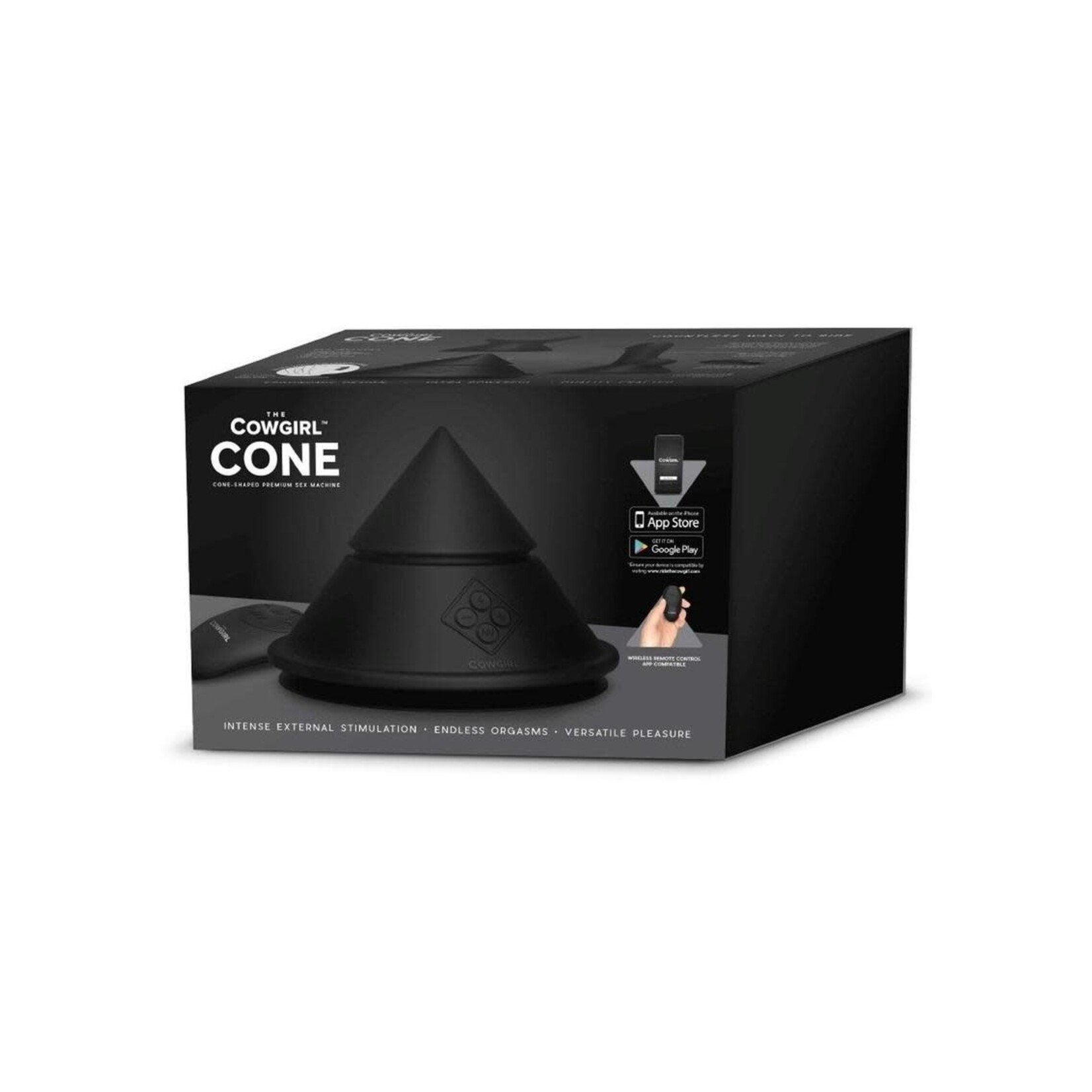 Cowgirl Cone Premium Sex Machine with Remote Control - Black