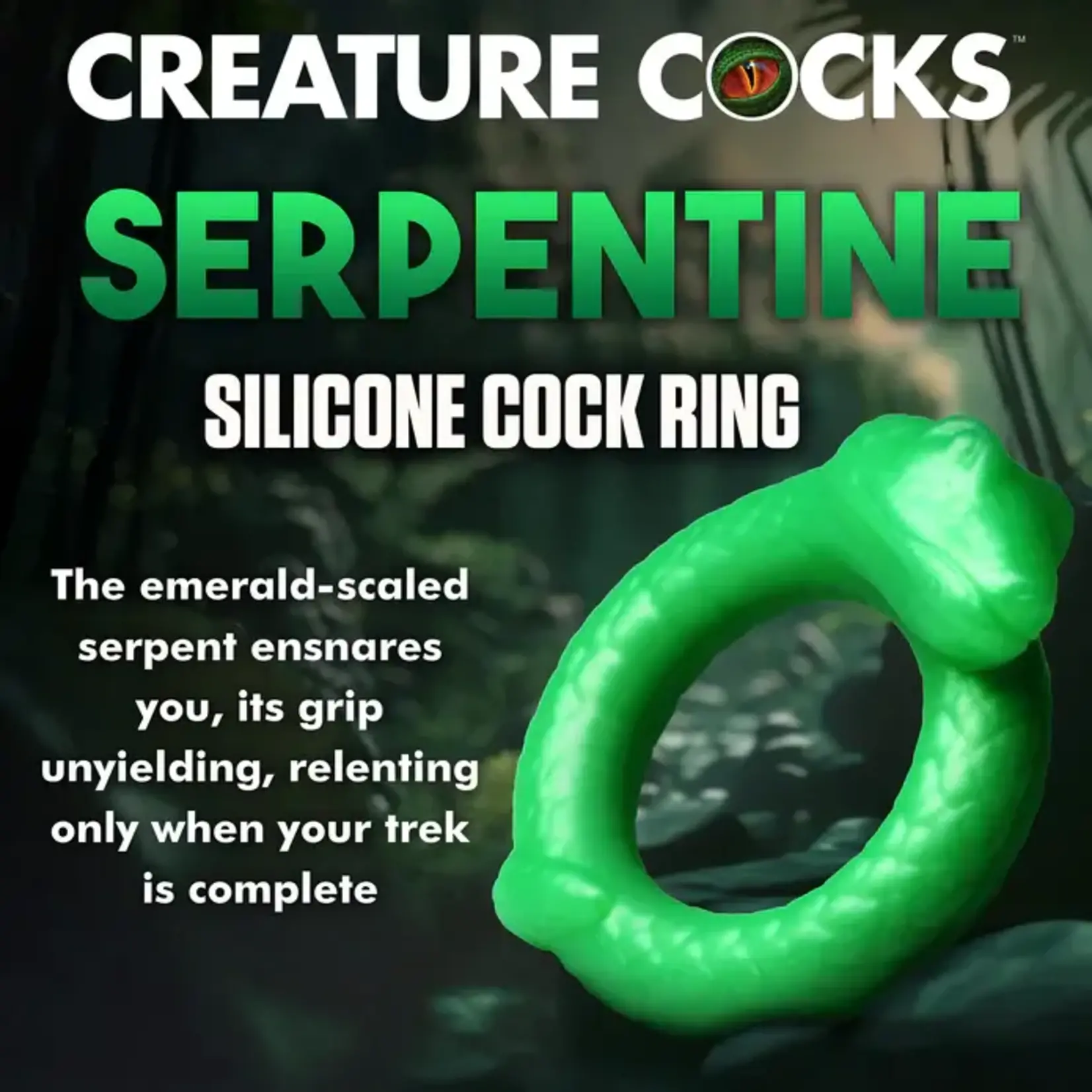 Creature Cocks Serpentine Silicone Cock Ring - Green