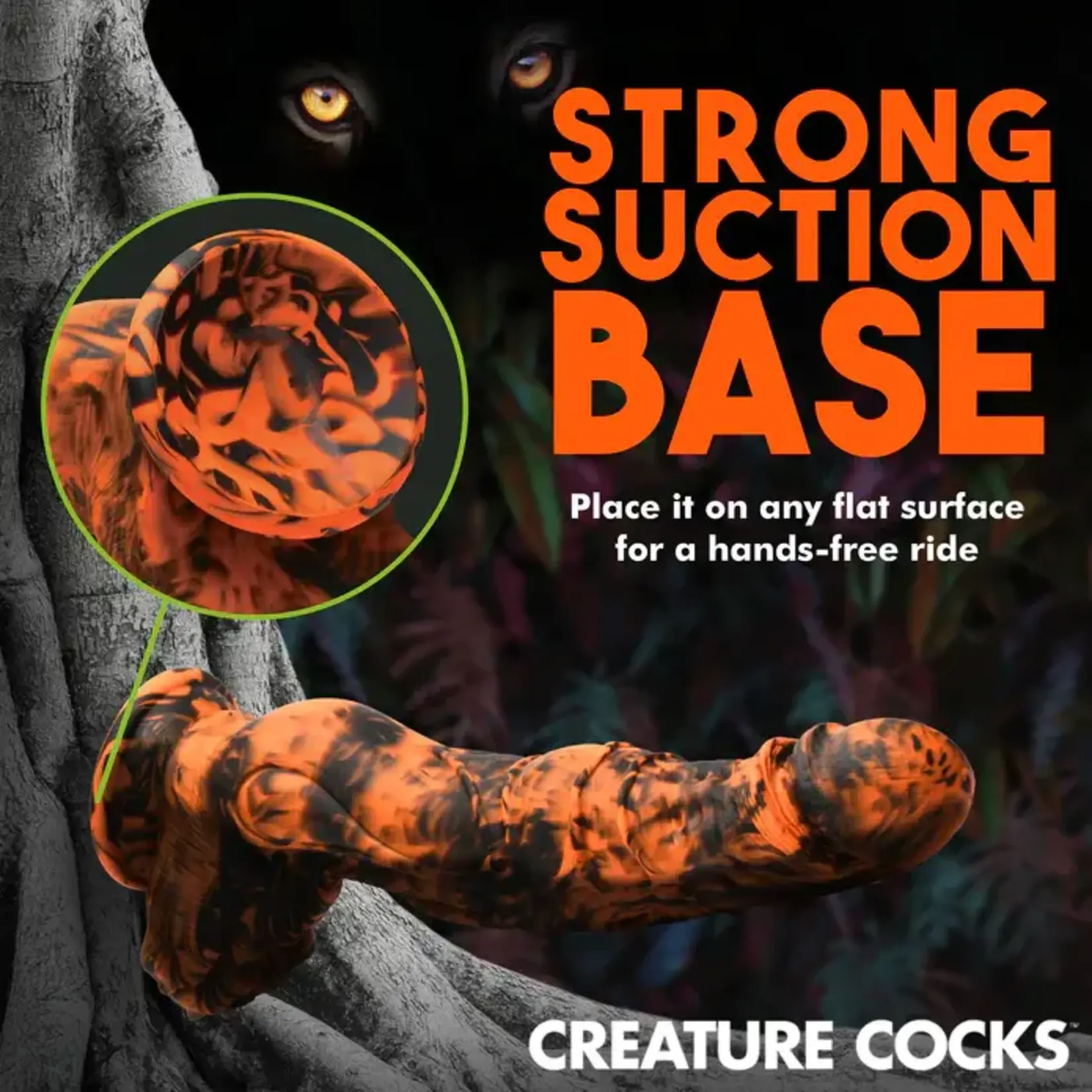 Creature Cocks Sabertooth Silicone Dildo - Orange/Black