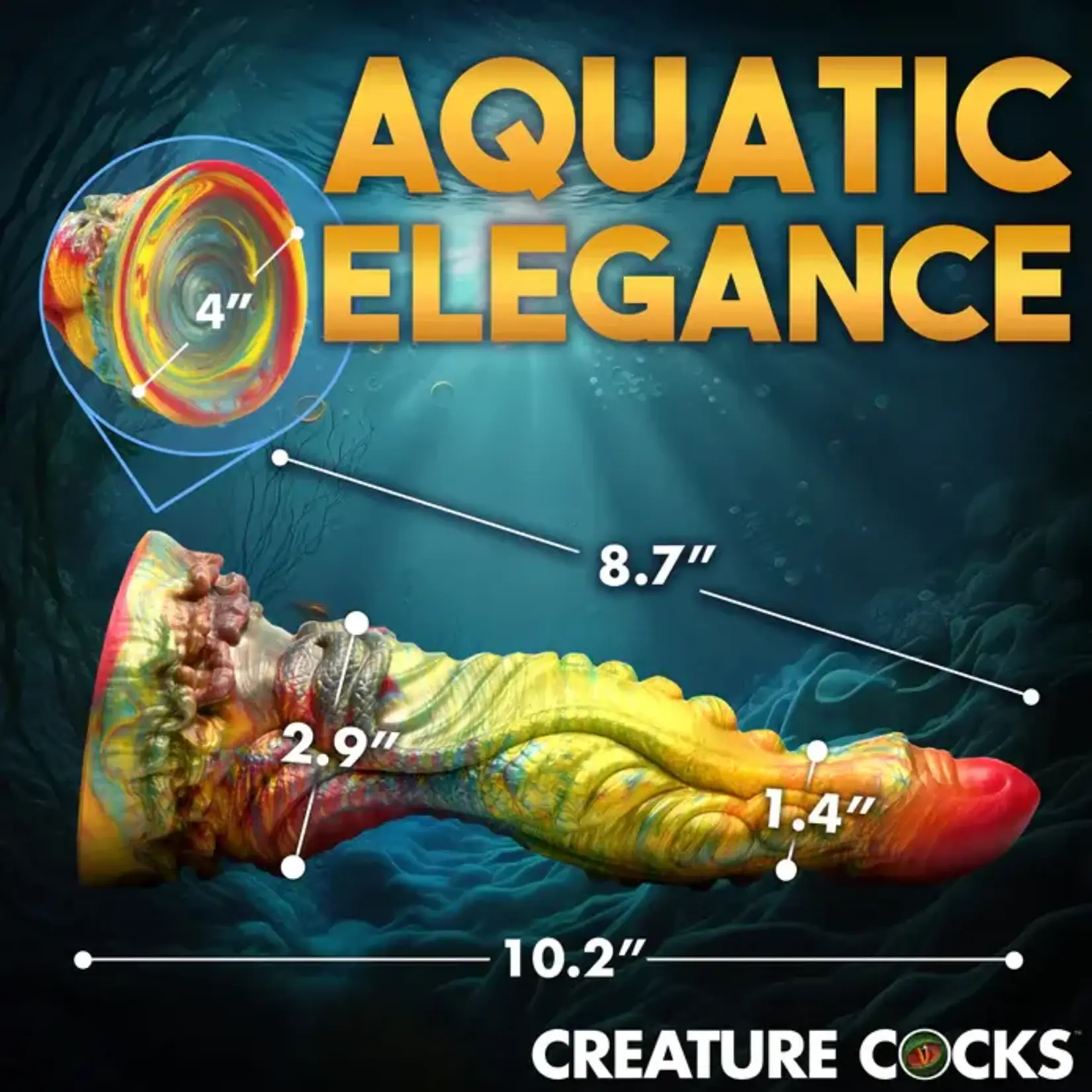 Creature Cocks Majestic Merman Silicone Dildo - Rainbow