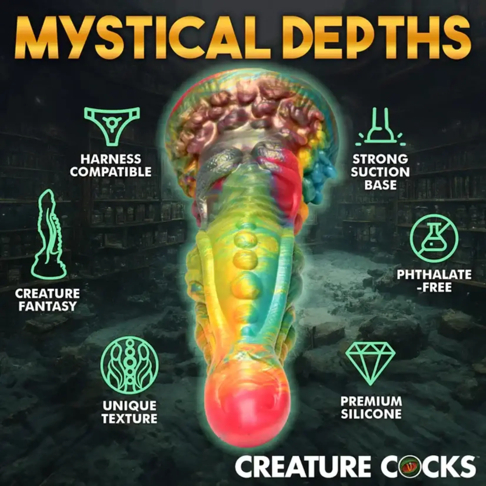 Creature Cocks Majestic Merman Silicone Dildo - Rainbow