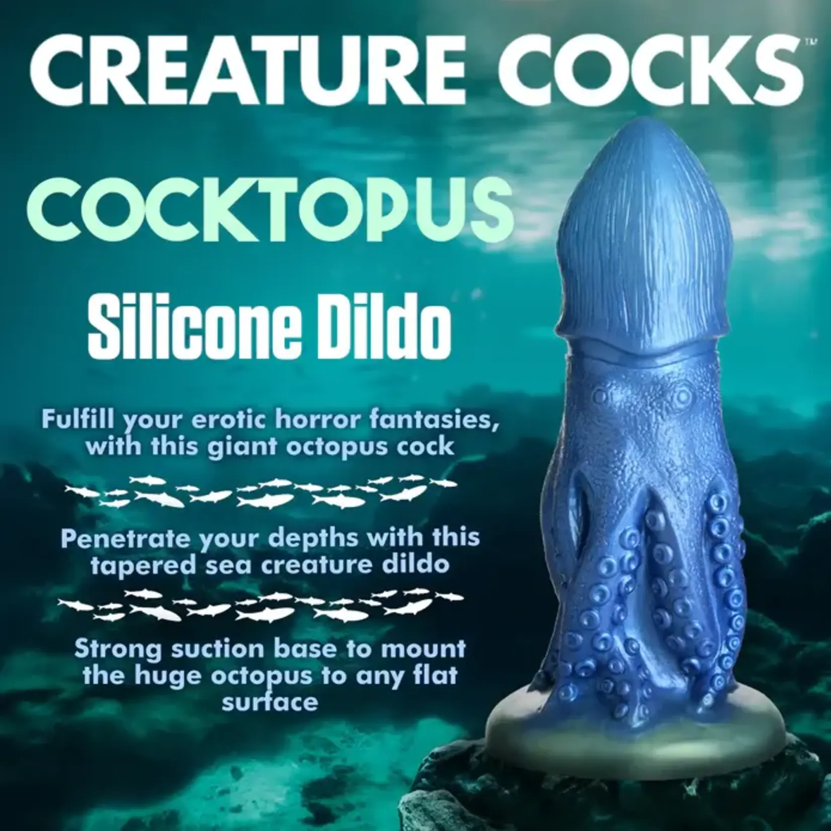 Creature Cocks Cocktopus Octopus Silicone Dildo - Blue