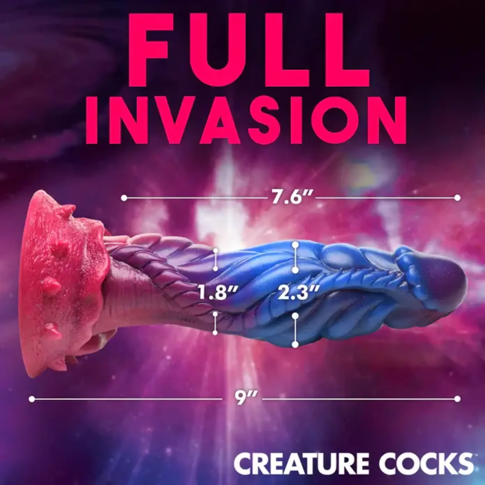 Creature Cocks Intruder Alien Silicone Dildo - Pink/Blue