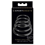 Sportsheets Rubber O Ring Cock Ring (4 Pack) - Black