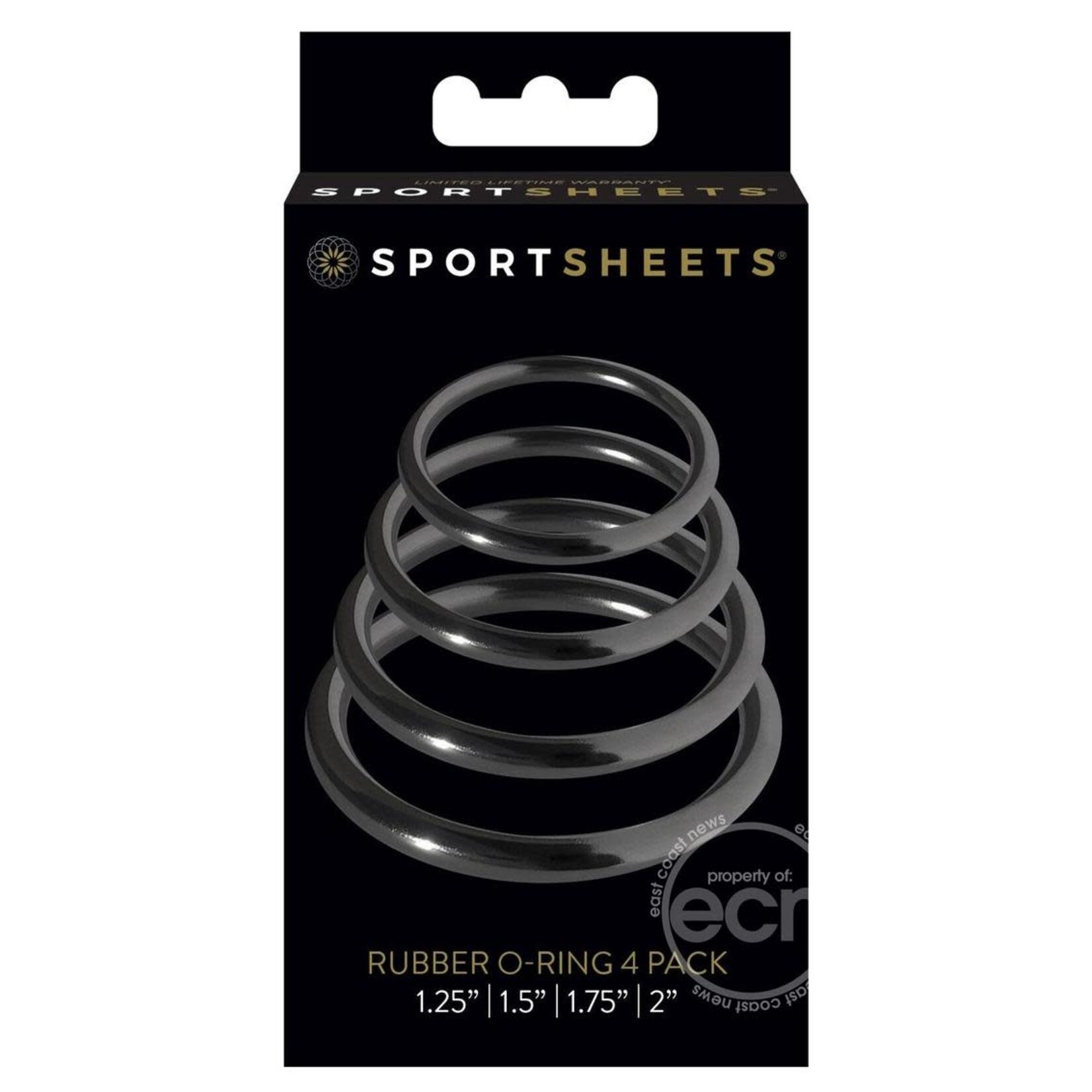 Sportsheets Rubber O Ring Cock Ring (4 Pack) - Black