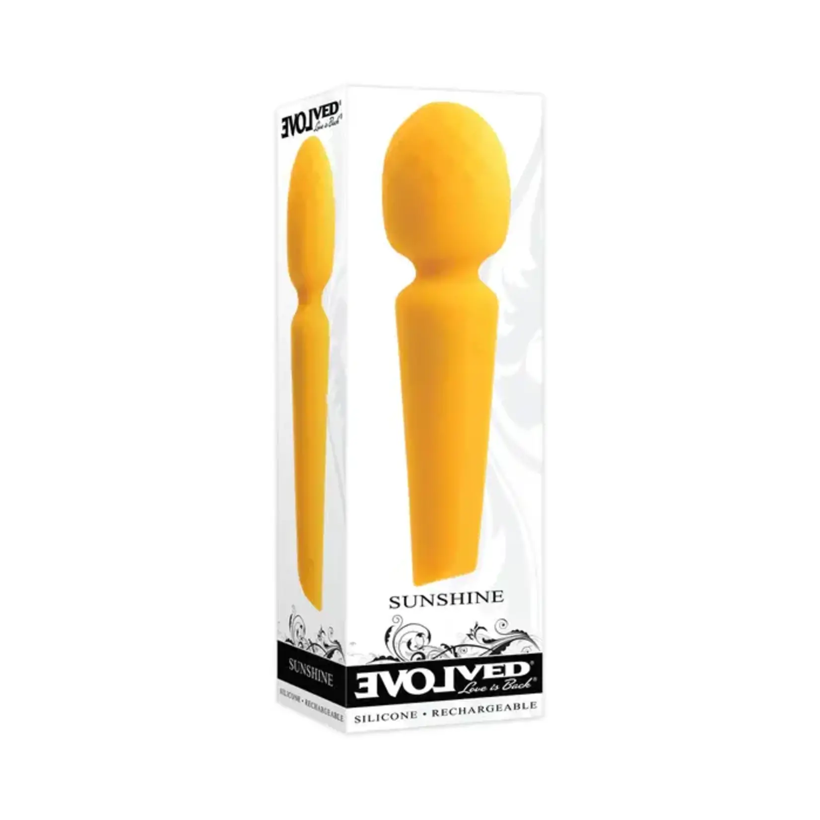 Evolved Sunshine Rechargeable Silicone Wand Vibrator Yellow