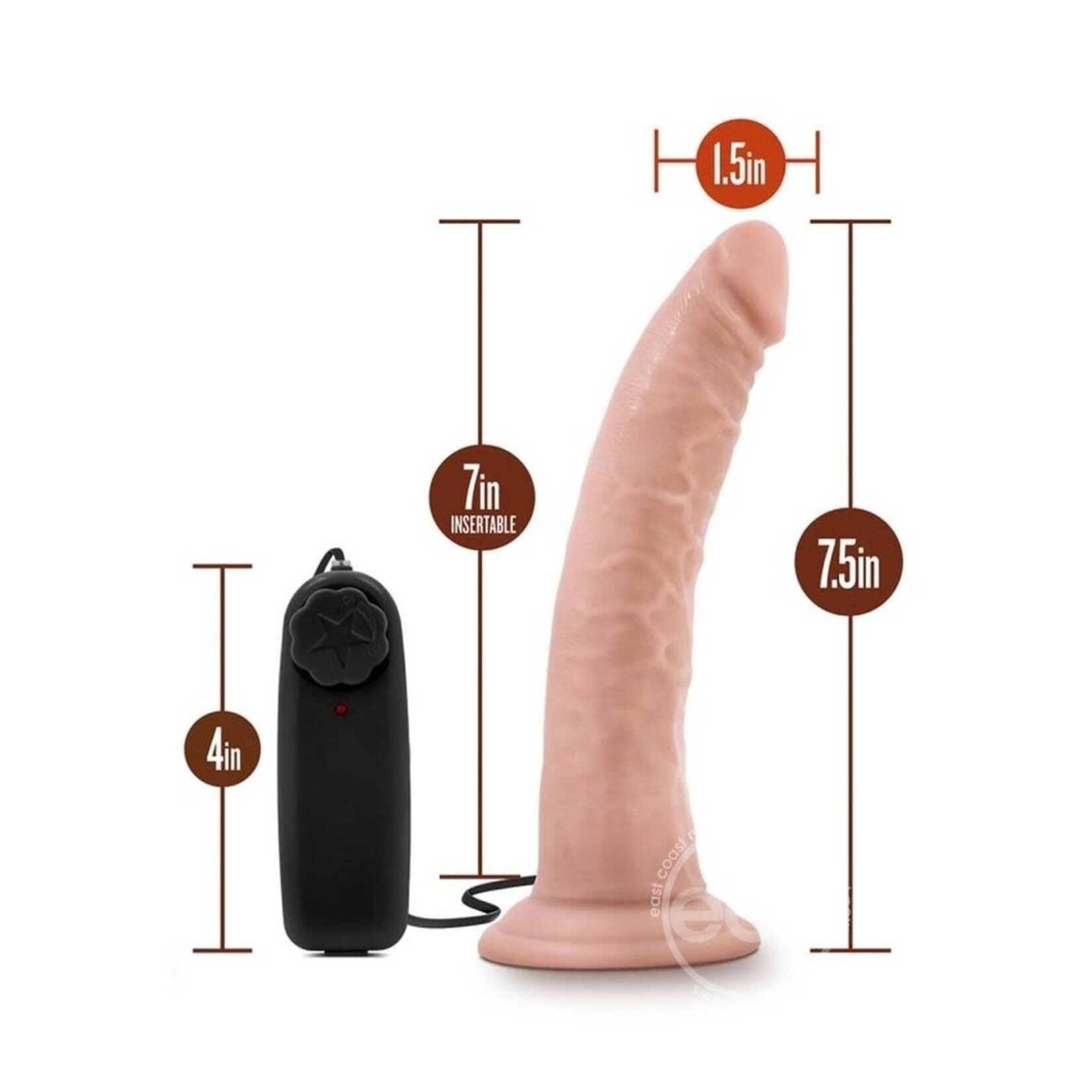 Dr. Skin Dr. Dave Vibrating Dildo with Suction Cup 7in - Vanilla