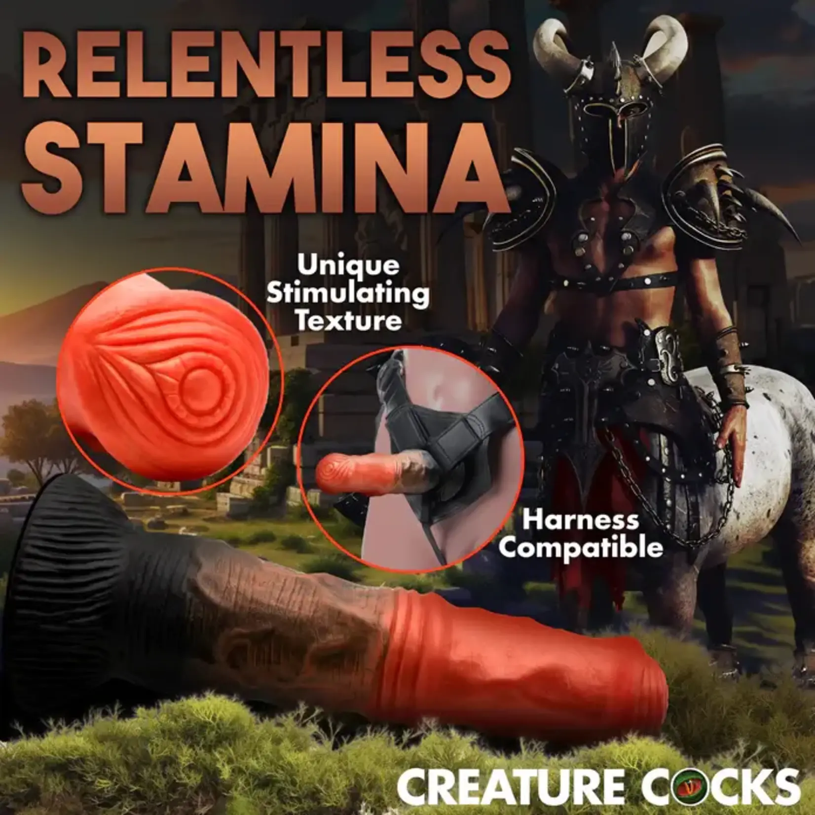 Creature Cocks Centaur Silicone Dildo - Red/Black