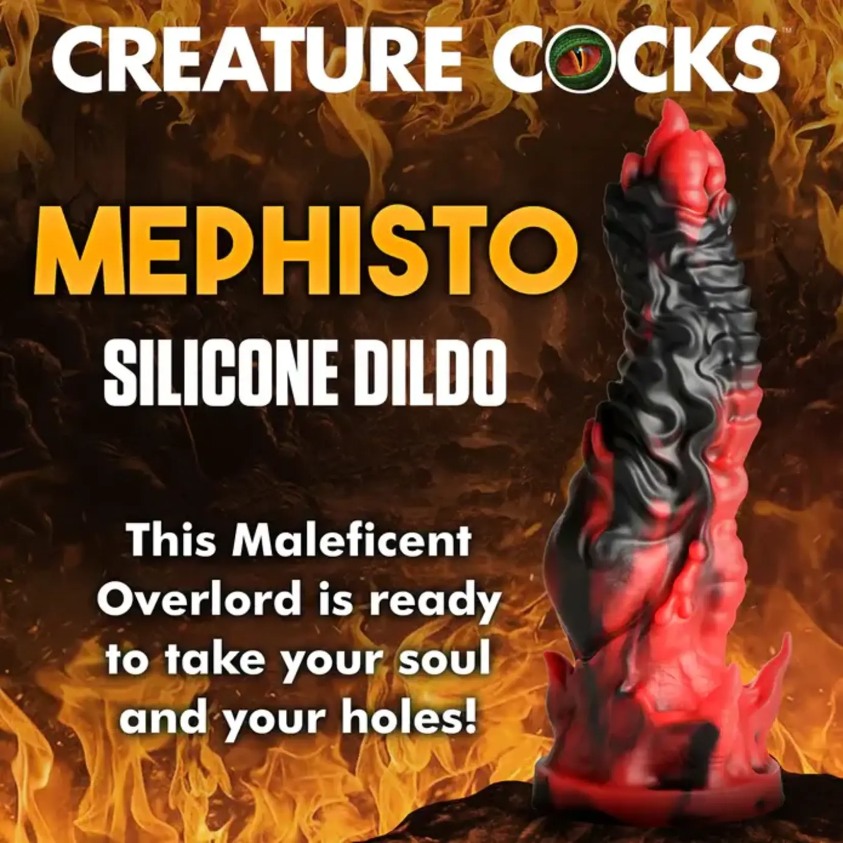 Creature Cocks Mephisto Silicone Dildo - Red/Black