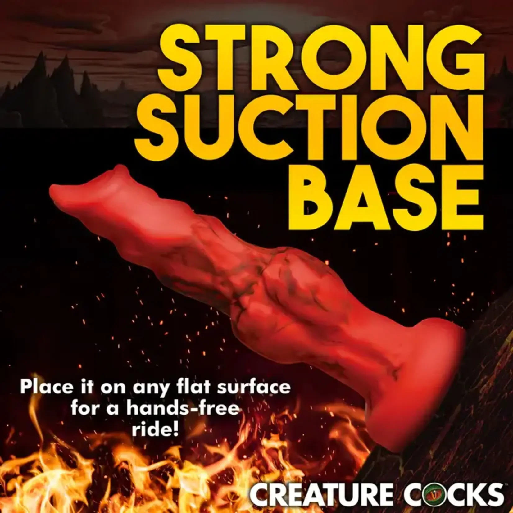 Creature Cocks Fire Hound Silicone Dildo - Small - Red/Black