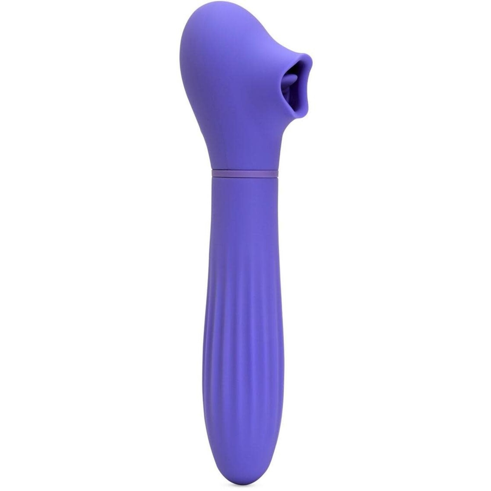 Nu Sensuelle Daisy Rechargeable Silicone Triple Action Thrusting Tongue Suction Vibrator - Ultra Violet