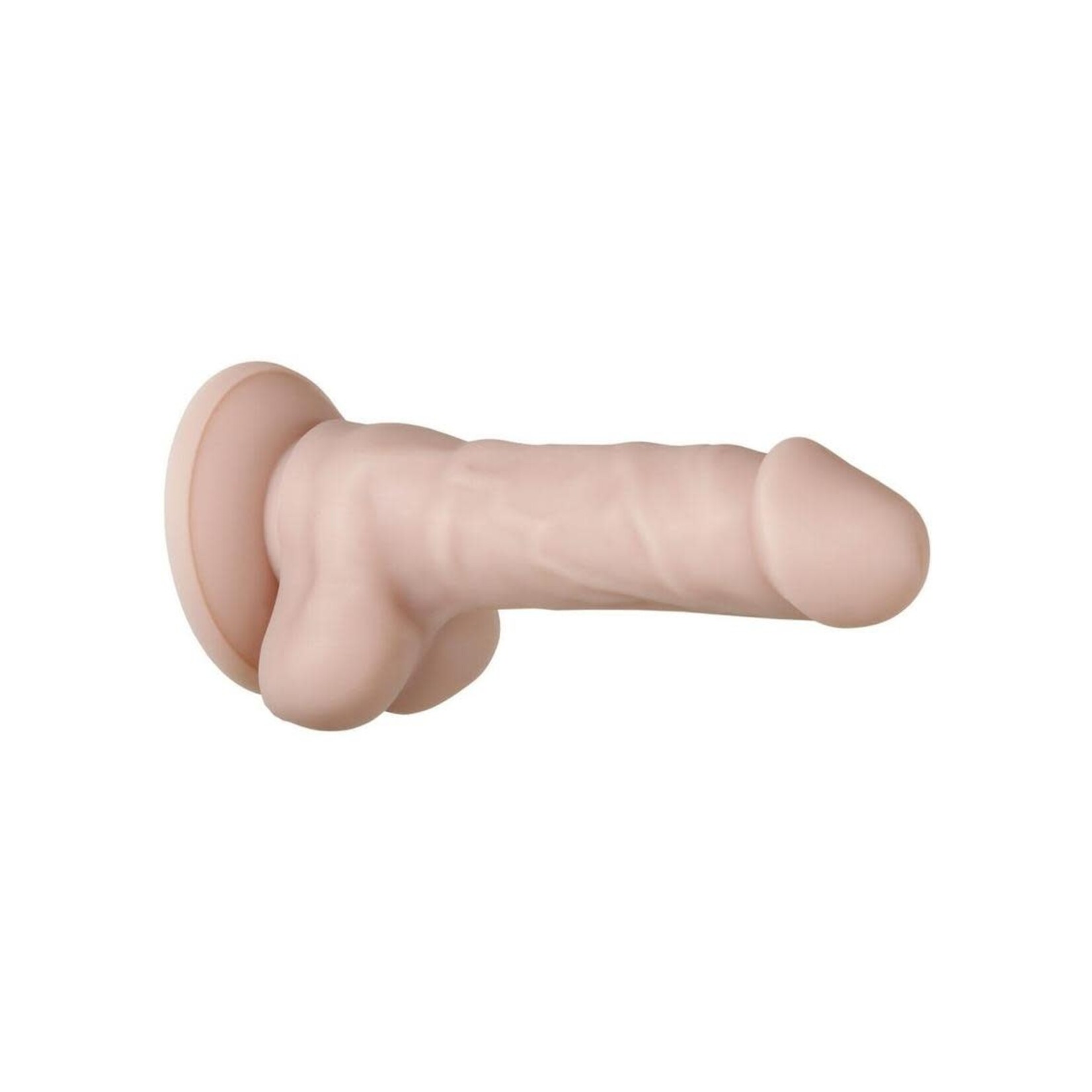 Real Supple Poseable Dildo With Balls 6in - Vanilla