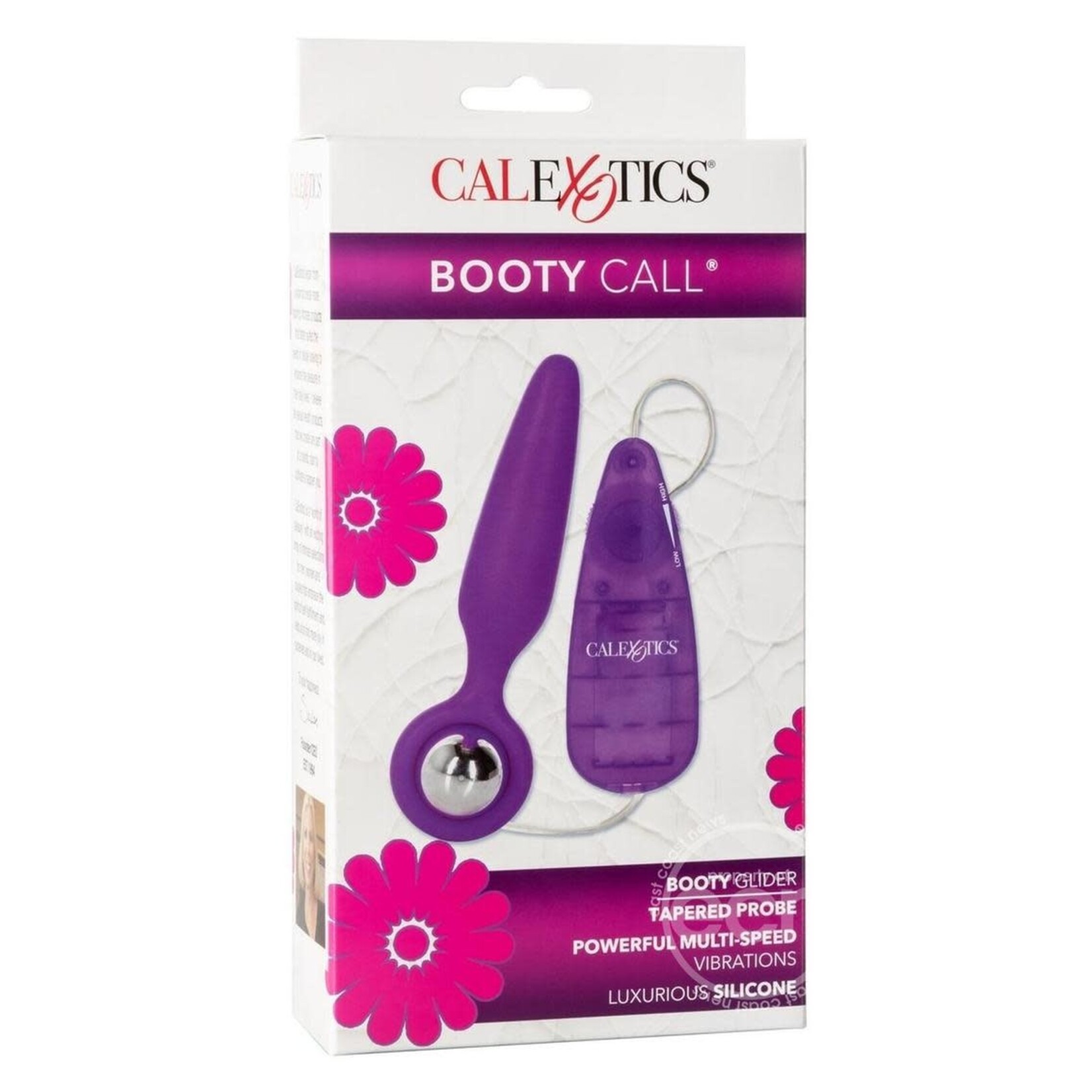 Booty Call Booty Glider Silicone Vibrating Butt Plug with Remote Control - Purple