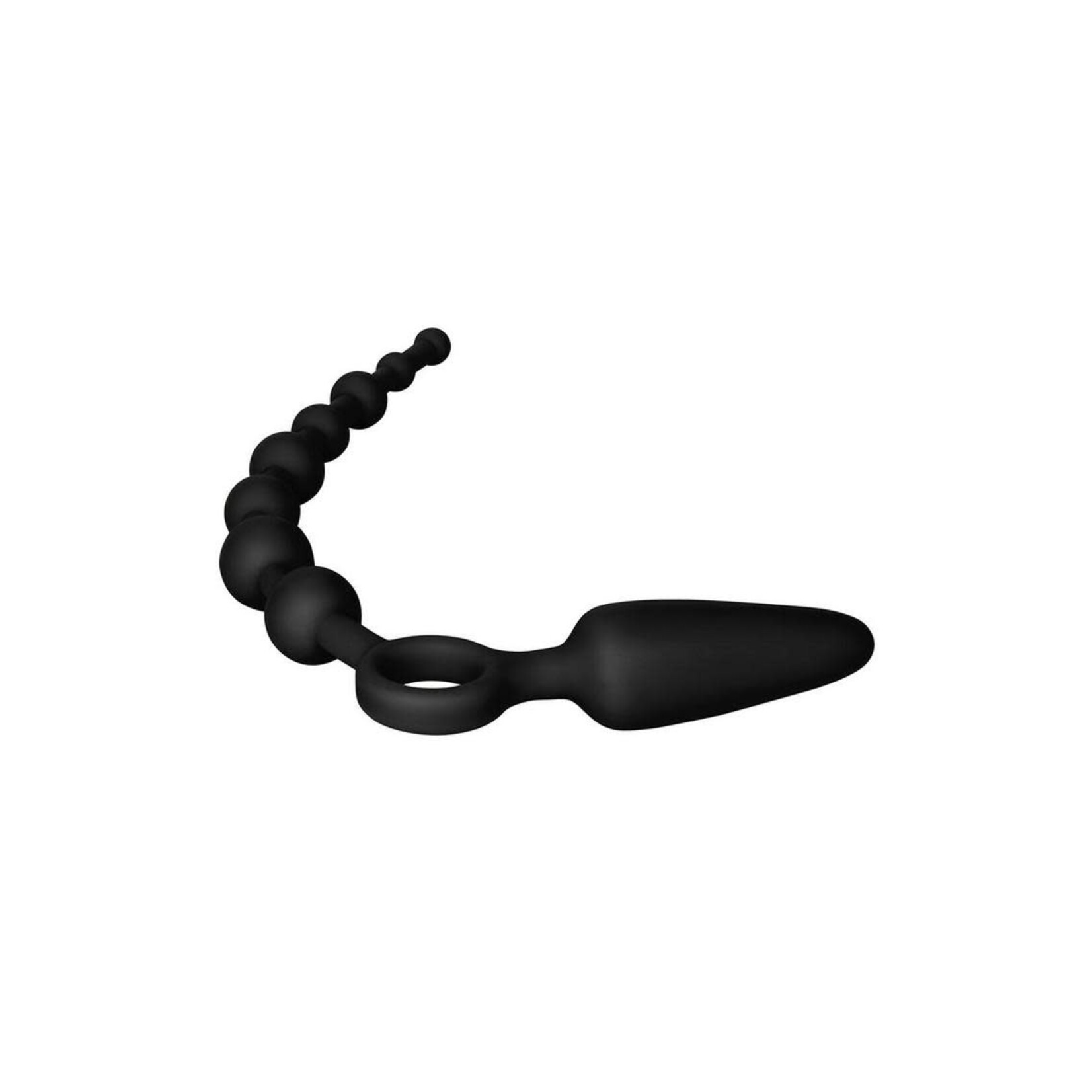 Booty Call Booty Double Dare Silicone Vibrating Butt Plug With Anal Beads - Black