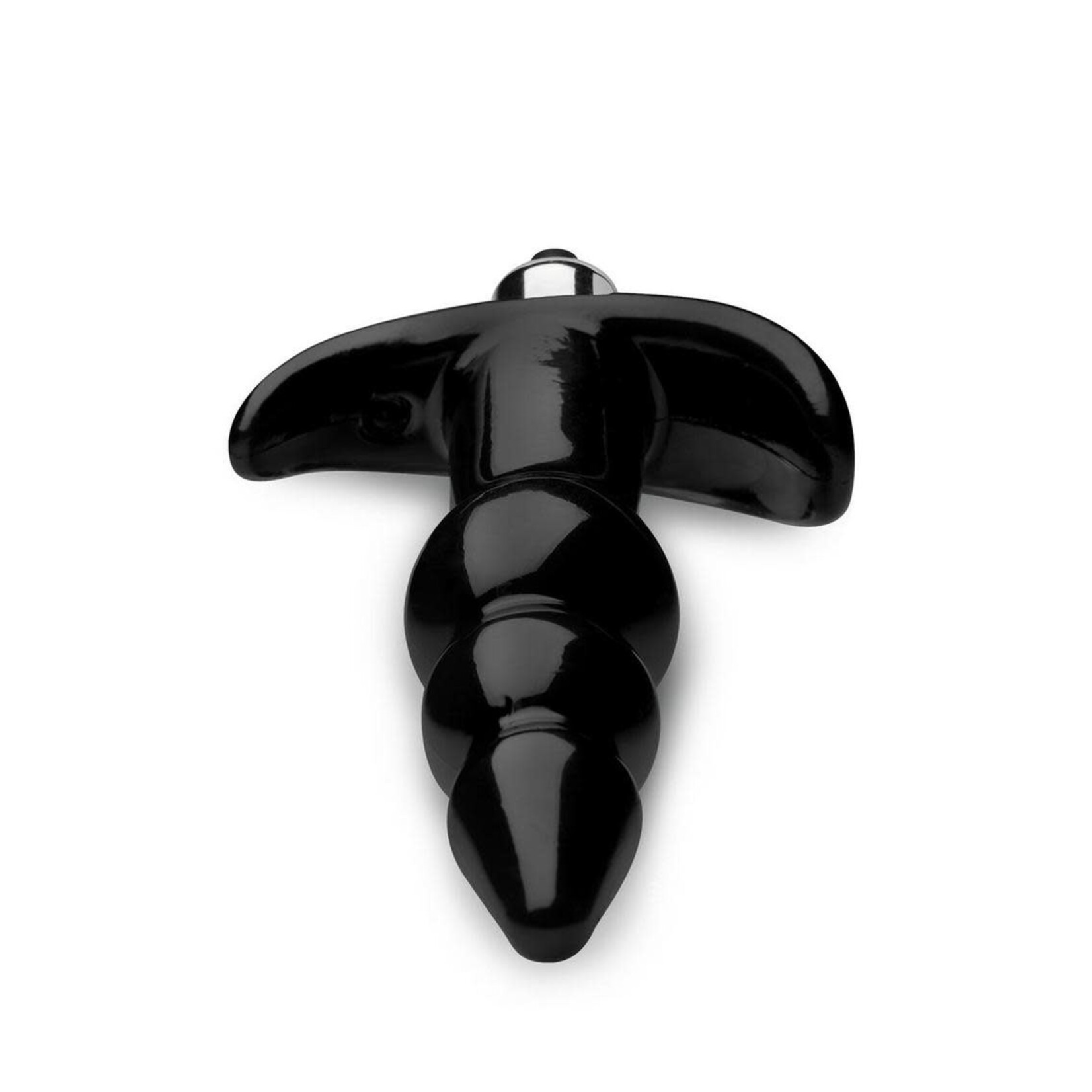 Frisky Bubbling Noir Ribbed Anal Plug - Black