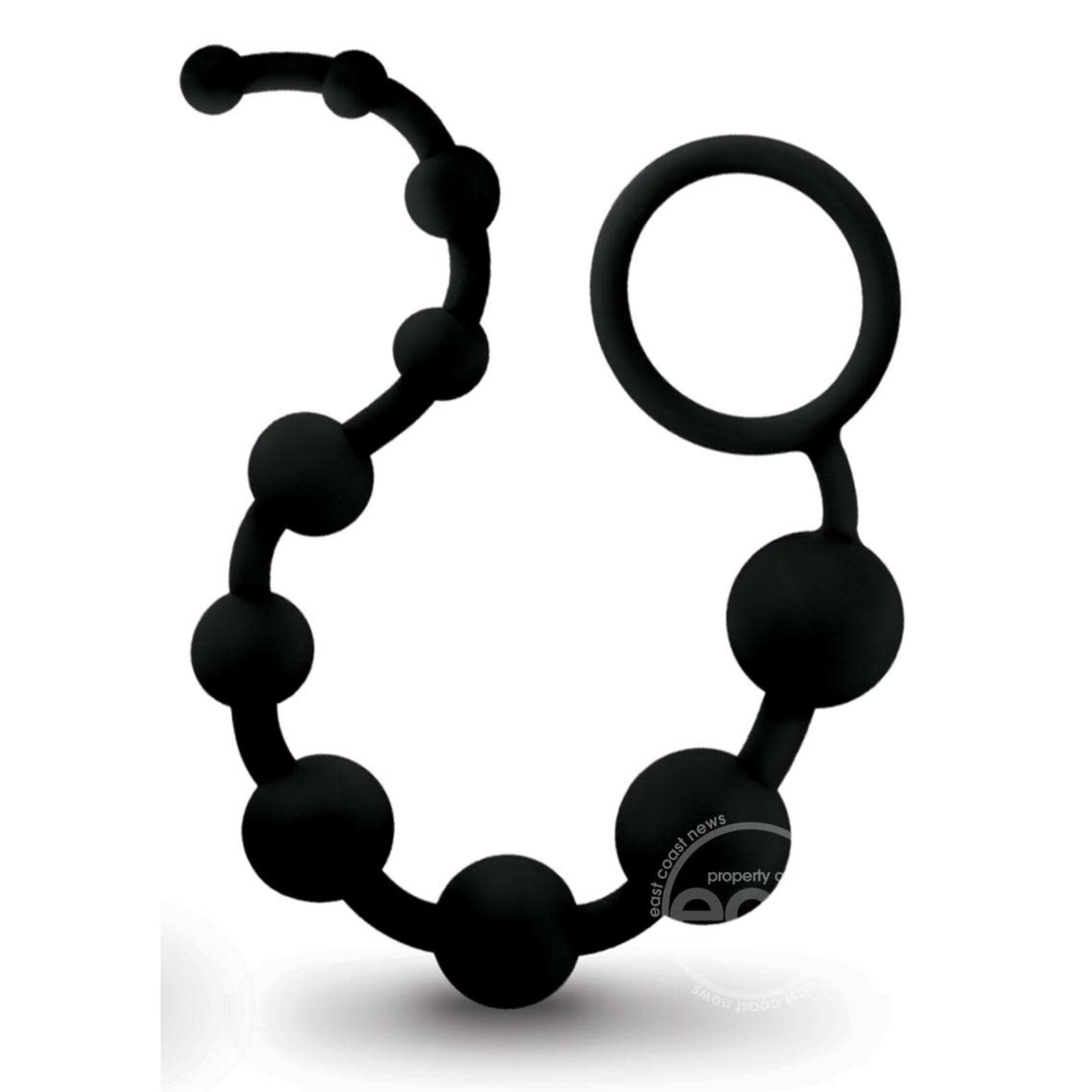 Anal Adventure Platinum Silicone 10 Anal Beads - Black