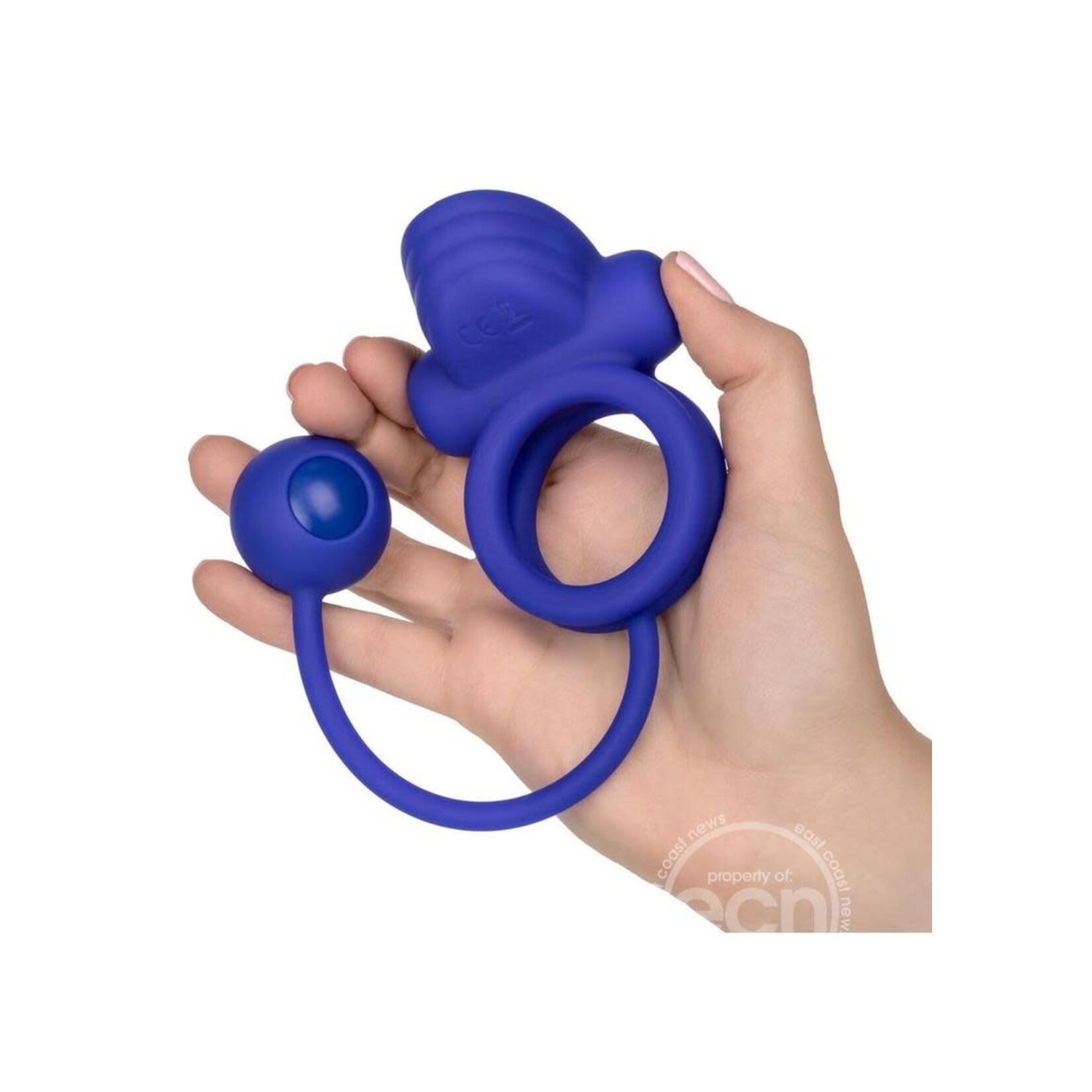 Silicone Rechargeable Dual Rockin Rim Enchancer Cock Ring - Purple