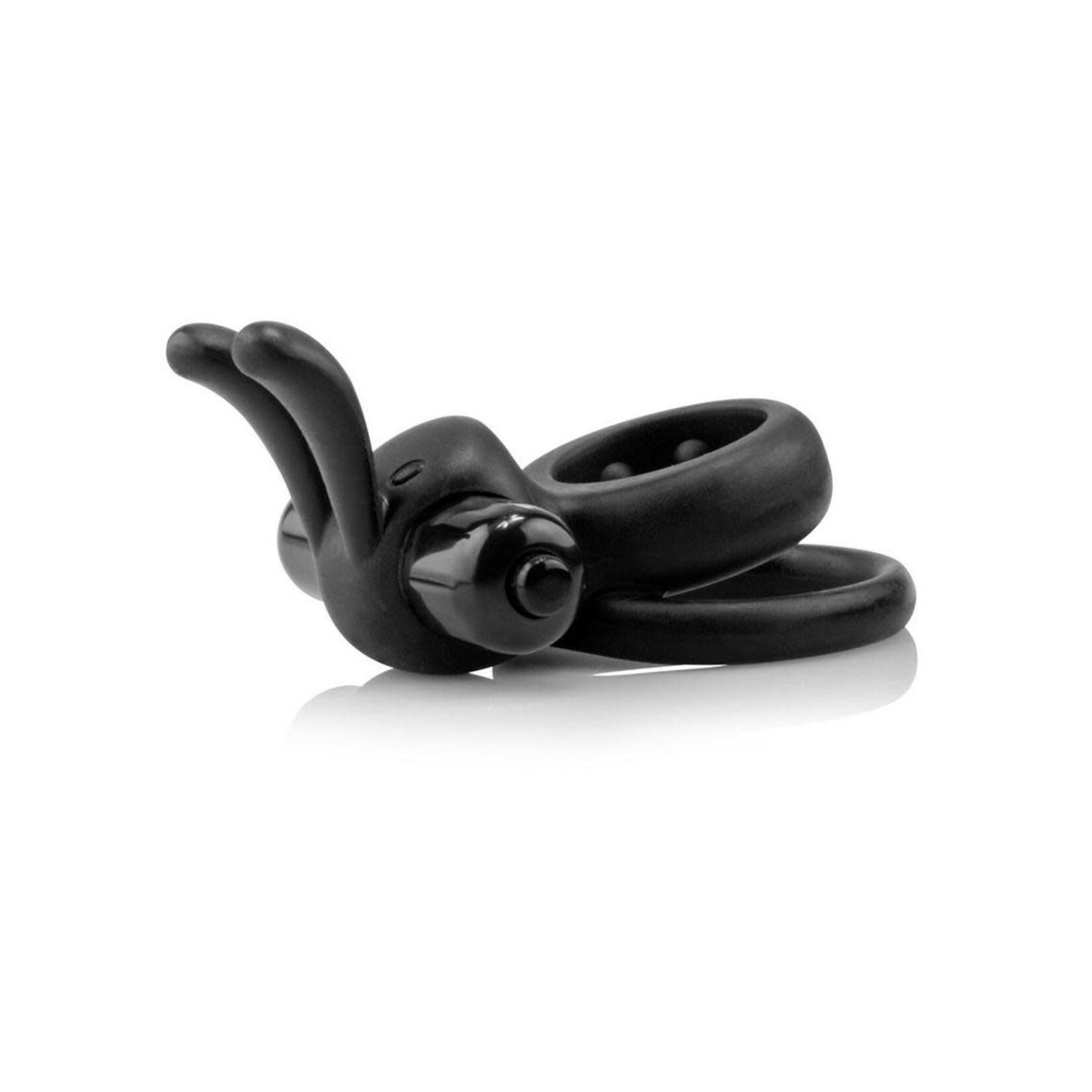 Ohare Silicone Vibrating Rabbit Cockring Waterproof Black