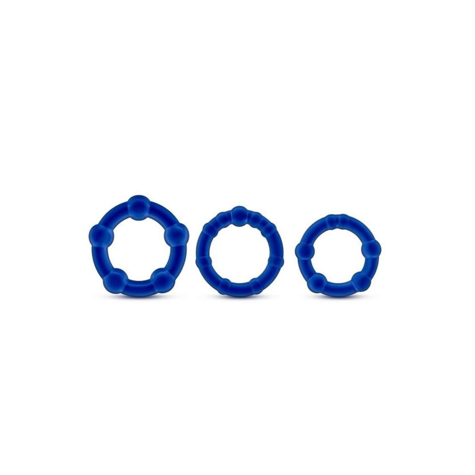 Stay Hard Beaded Cock Rings (3 Sizes) - Blue