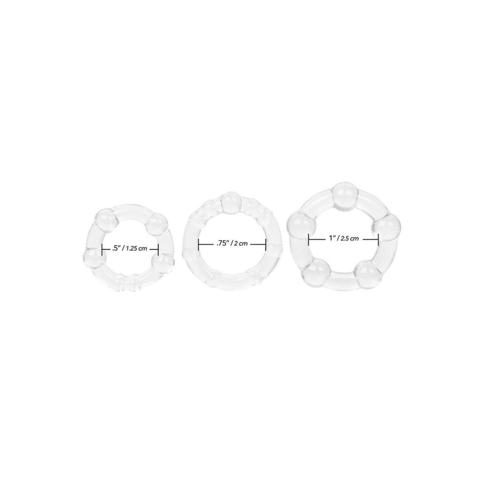 Island Rings Cock Rings (3 Piece Set) - Clear