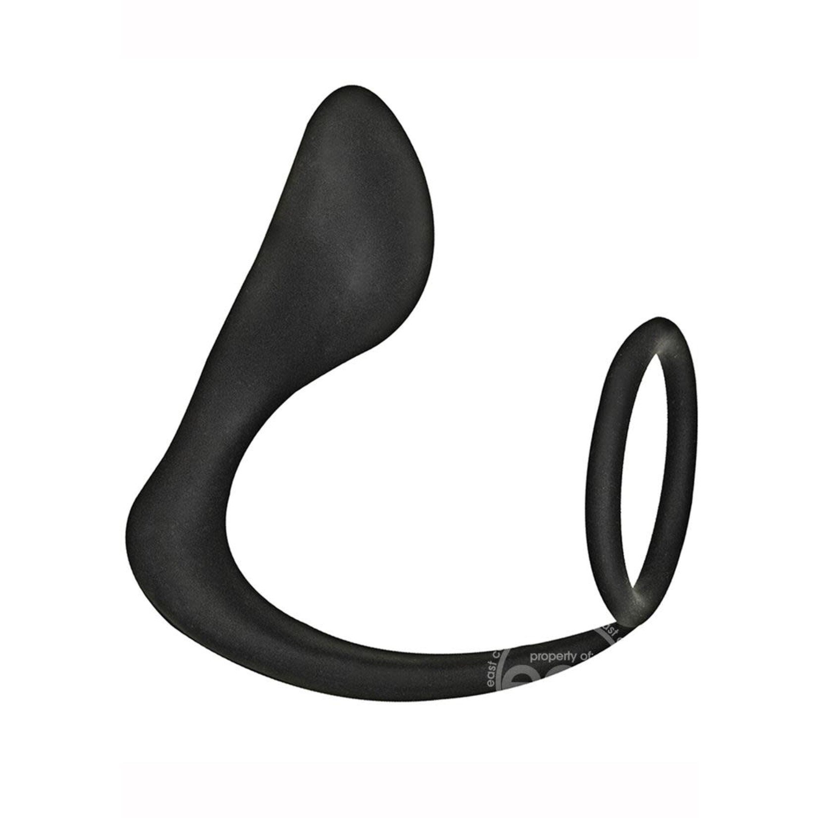 Commander Prostate Pleaser Silicone Cock Ring - Black