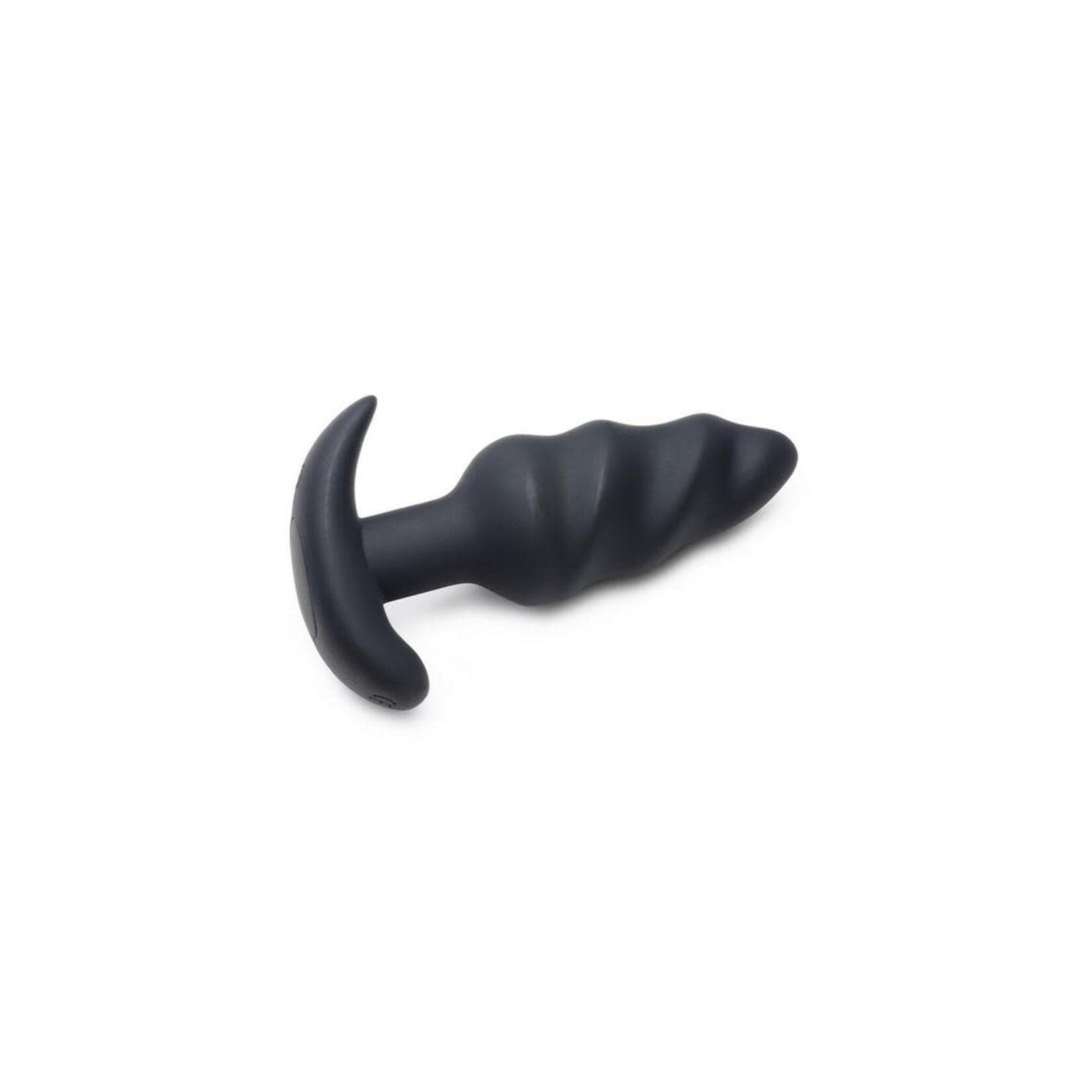 Bang! 21x Vibrating Silicone Rechargeable Swirl Butt Plug With Remote Control - Black