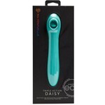 Nu Sensuelle Daisy Rechargeable Silicone Triple Action Thrusting Tongue Suction Vibrator - Electric Blue