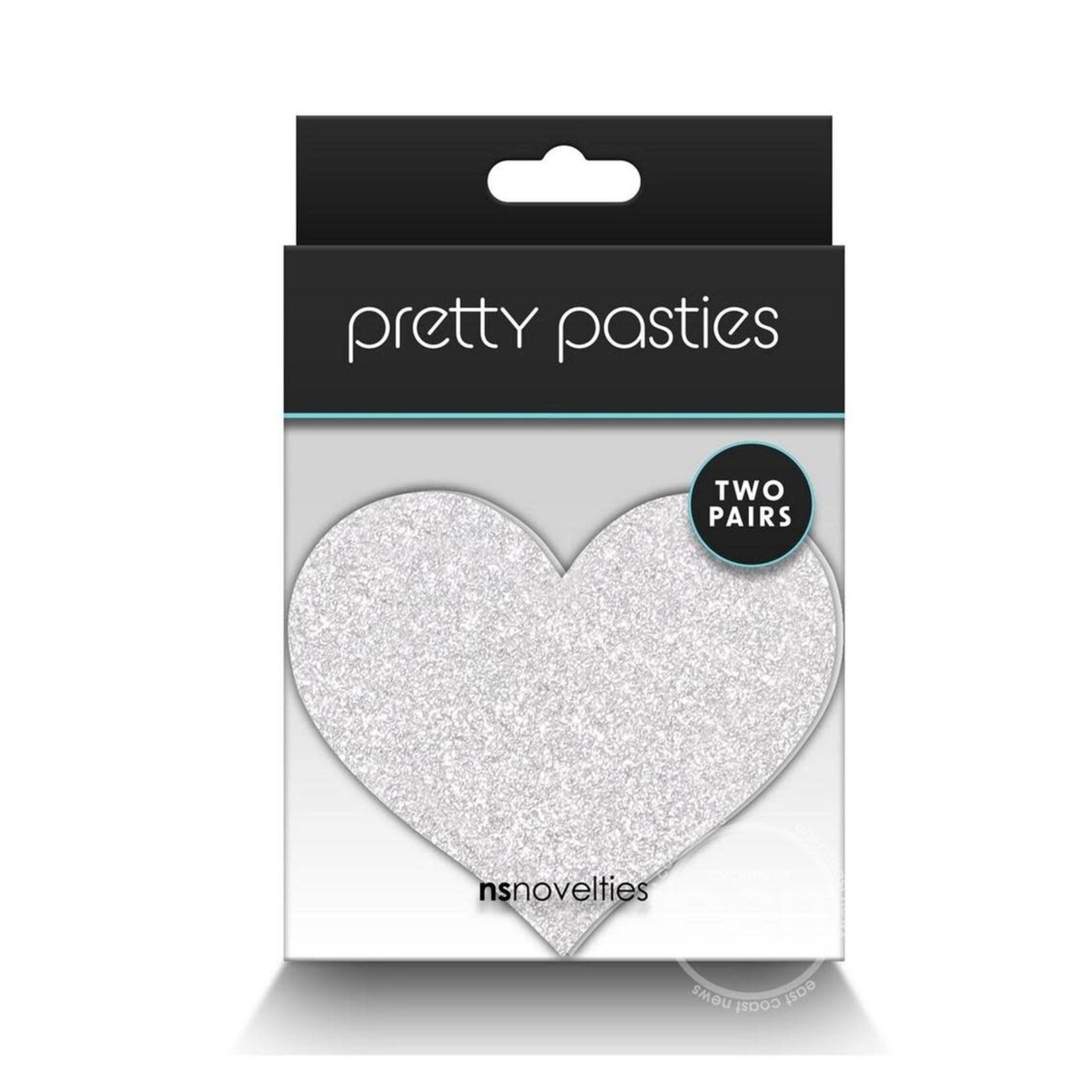 Pretty Pasties Glitter Hearts Red/Silver 2 Pair