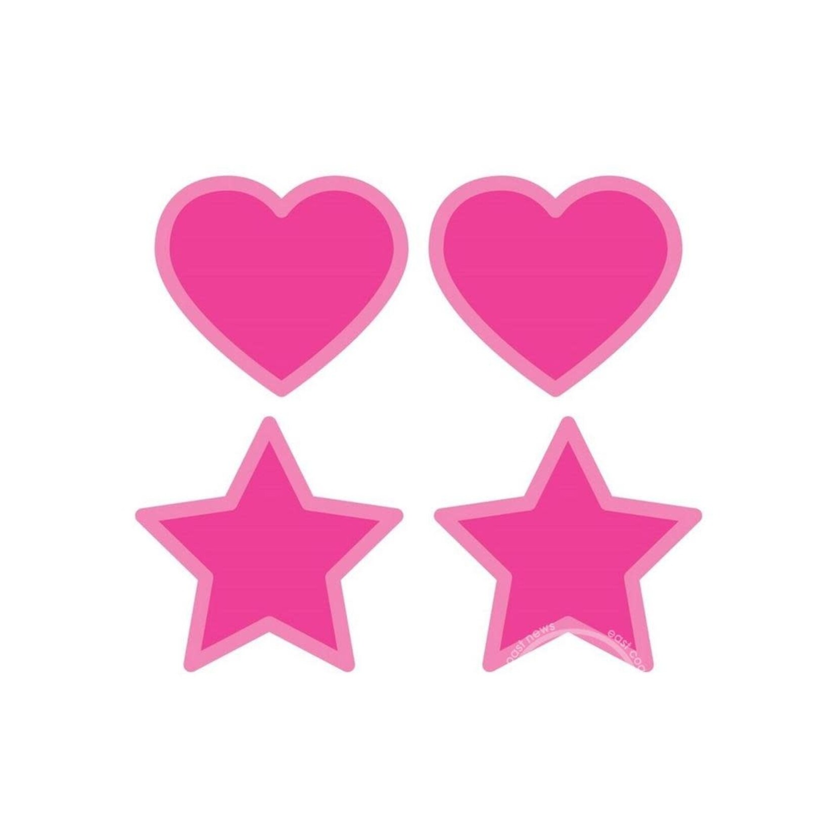 Peekaboo Glow In The Dark Hearts & Stars Pasties - Hot Pink