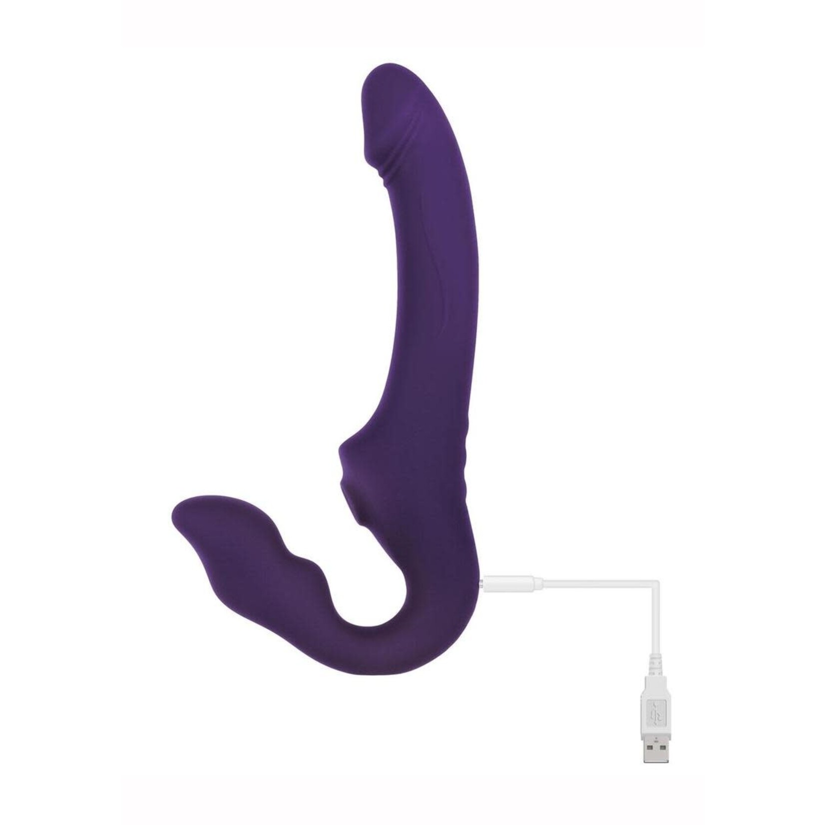 2 Become 1 Rechargeable Silicone Vibrator with Remote Control - Purple