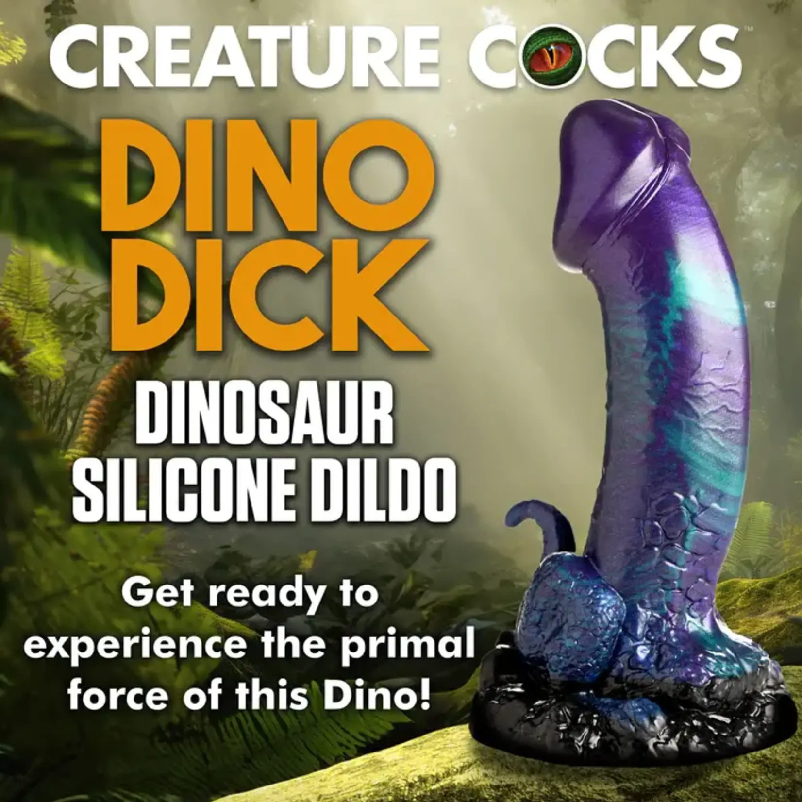 Creature Cocks Dino Dick Dinosaur Silicone Dildo - Large - Multicolor
