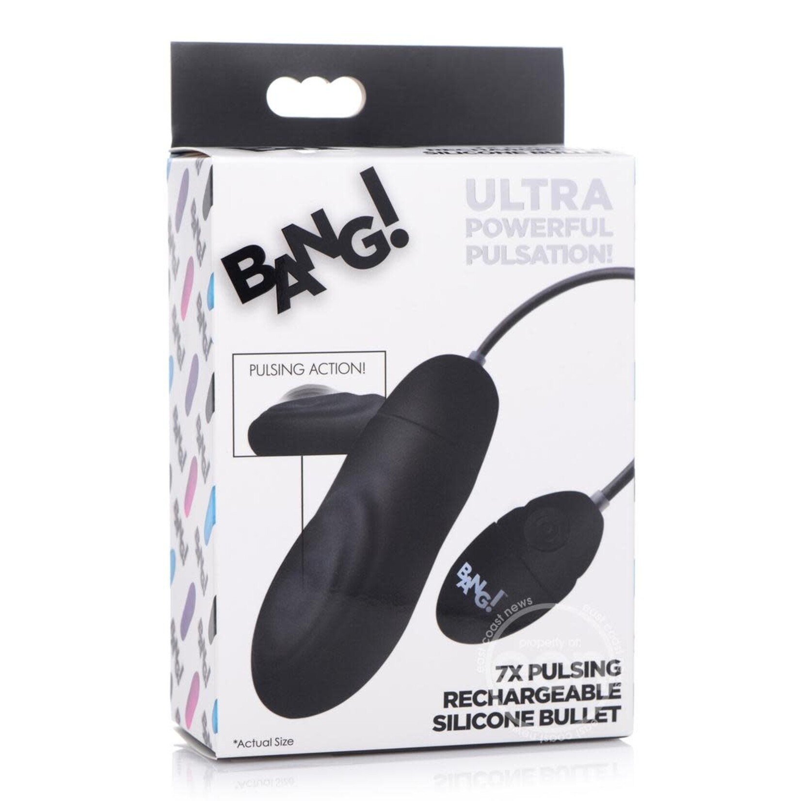 Bang 7X Pulsing Rechargeable Silicone Bullet Vibrator - Black