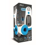 Zolo Blow Gun Rechargeable Silicone Masturbator - White/Blue