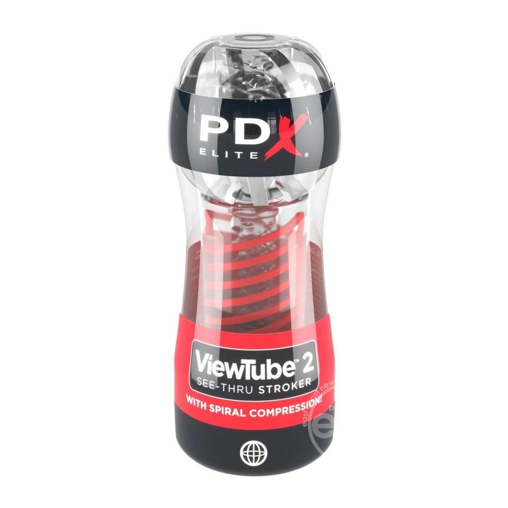 PDX Elite ViewTube 2 Rechargeable Stroker - Clear/Red