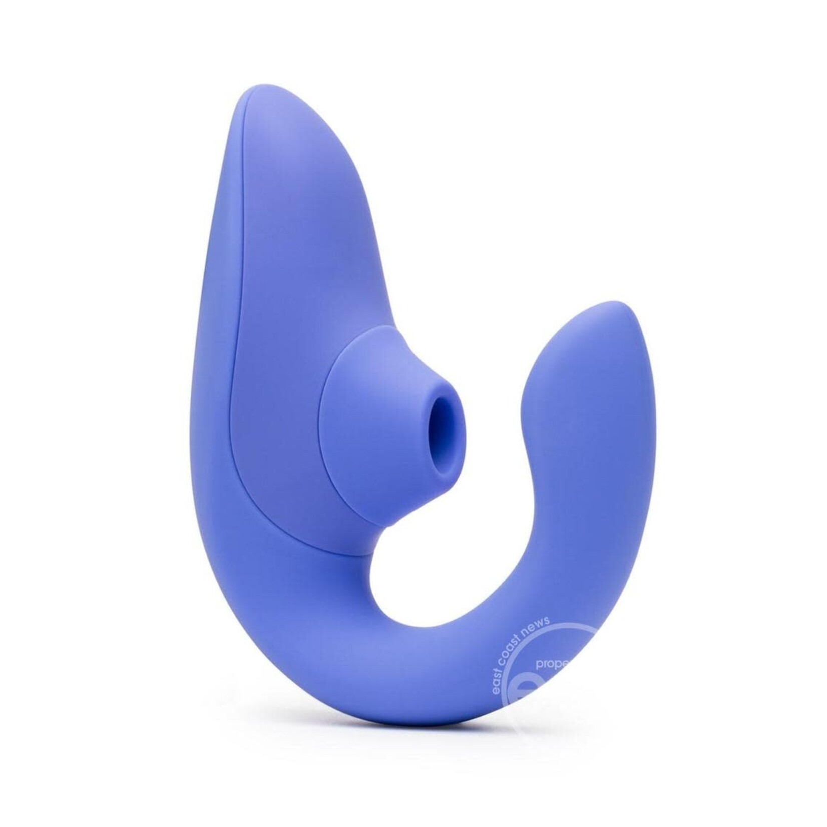 Womanizer Blend Rechargeable Silicone Vibrator with Clitoral Stimulator - Vibrant Blue