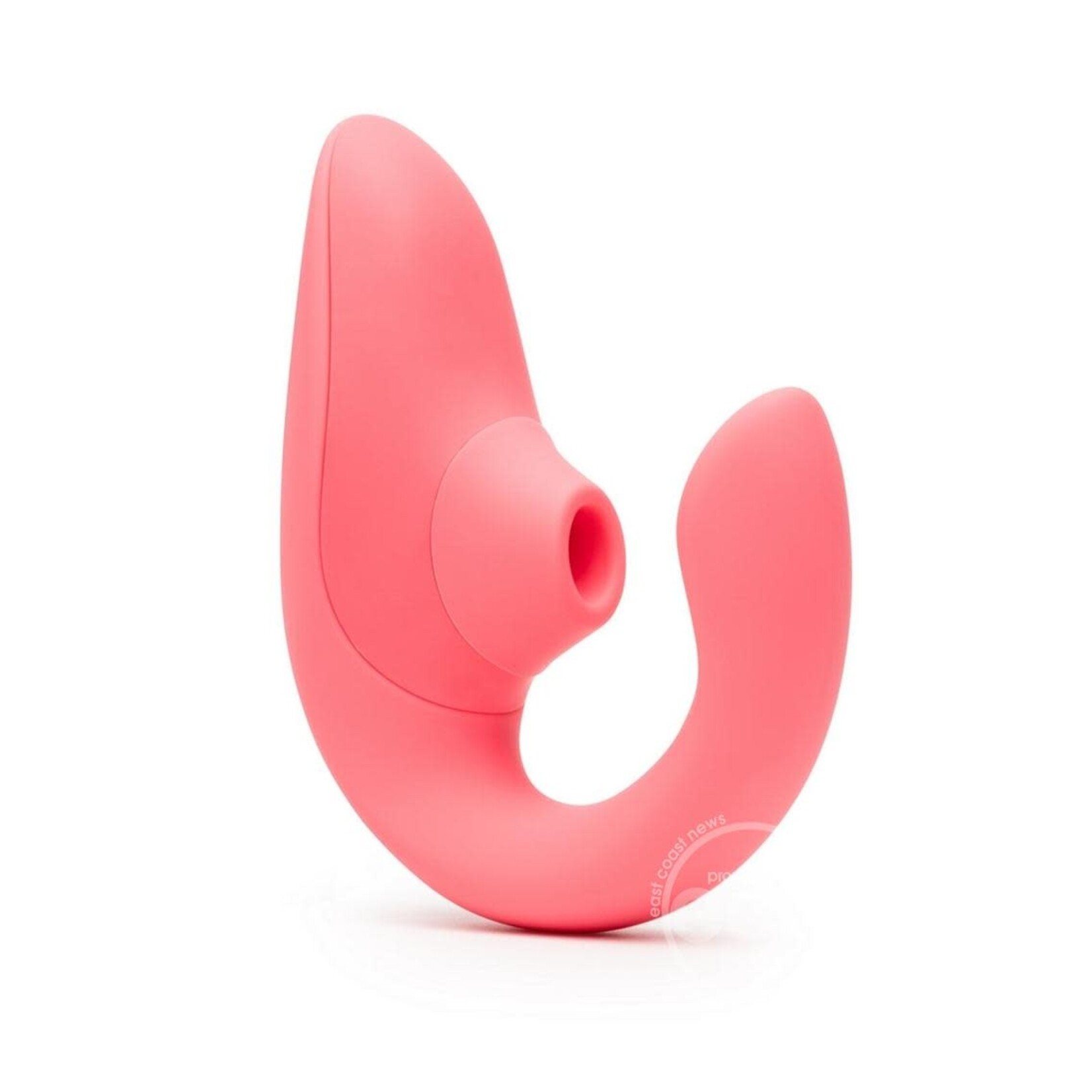 Womanizer Blend Rechargeable Silicone Vibrator with Clitoral Stimulator - Vibrant Rose
