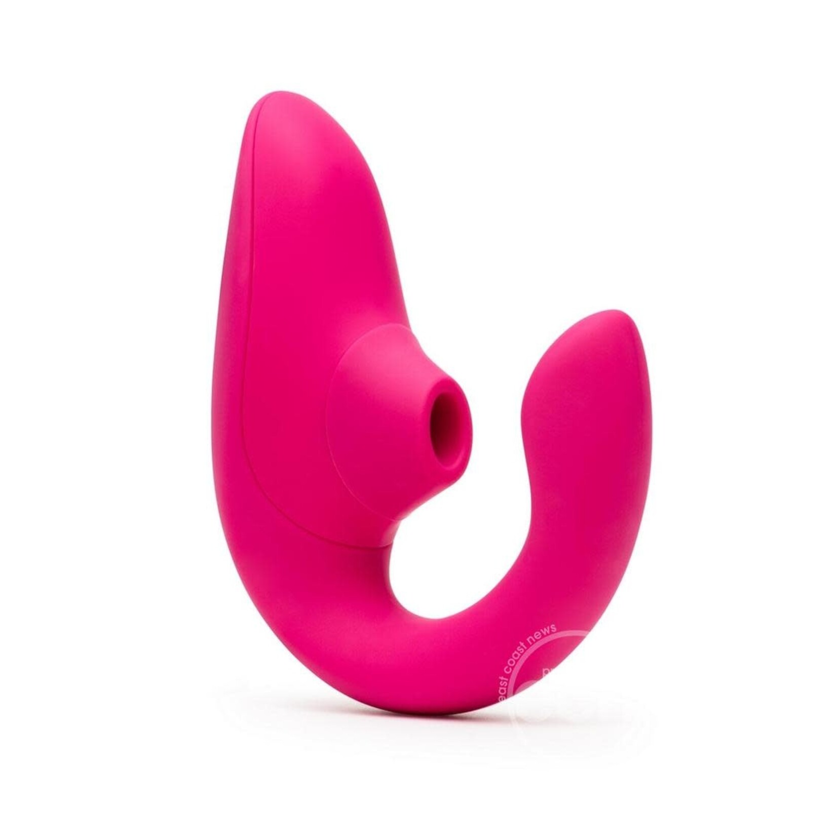 Womanizer Blend Rechargeable Silicone Vibrator with Clitoral Stimulator - Vibrant Pink