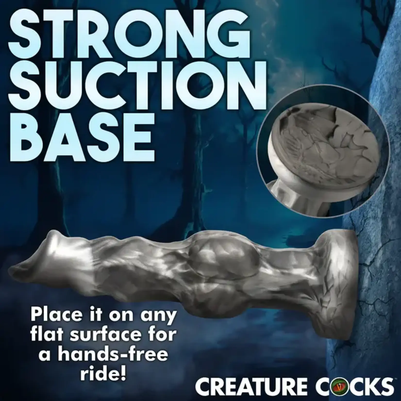 Night Prowler Silicone Dildo - Small - Silver/Black