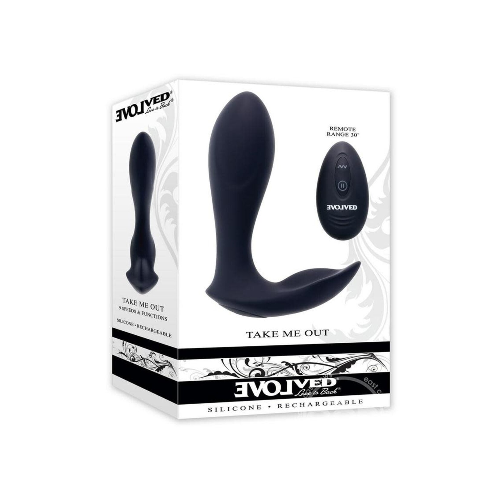 Take Me Out Rechargeable Silicone Dual Vibrator with Remote - Black