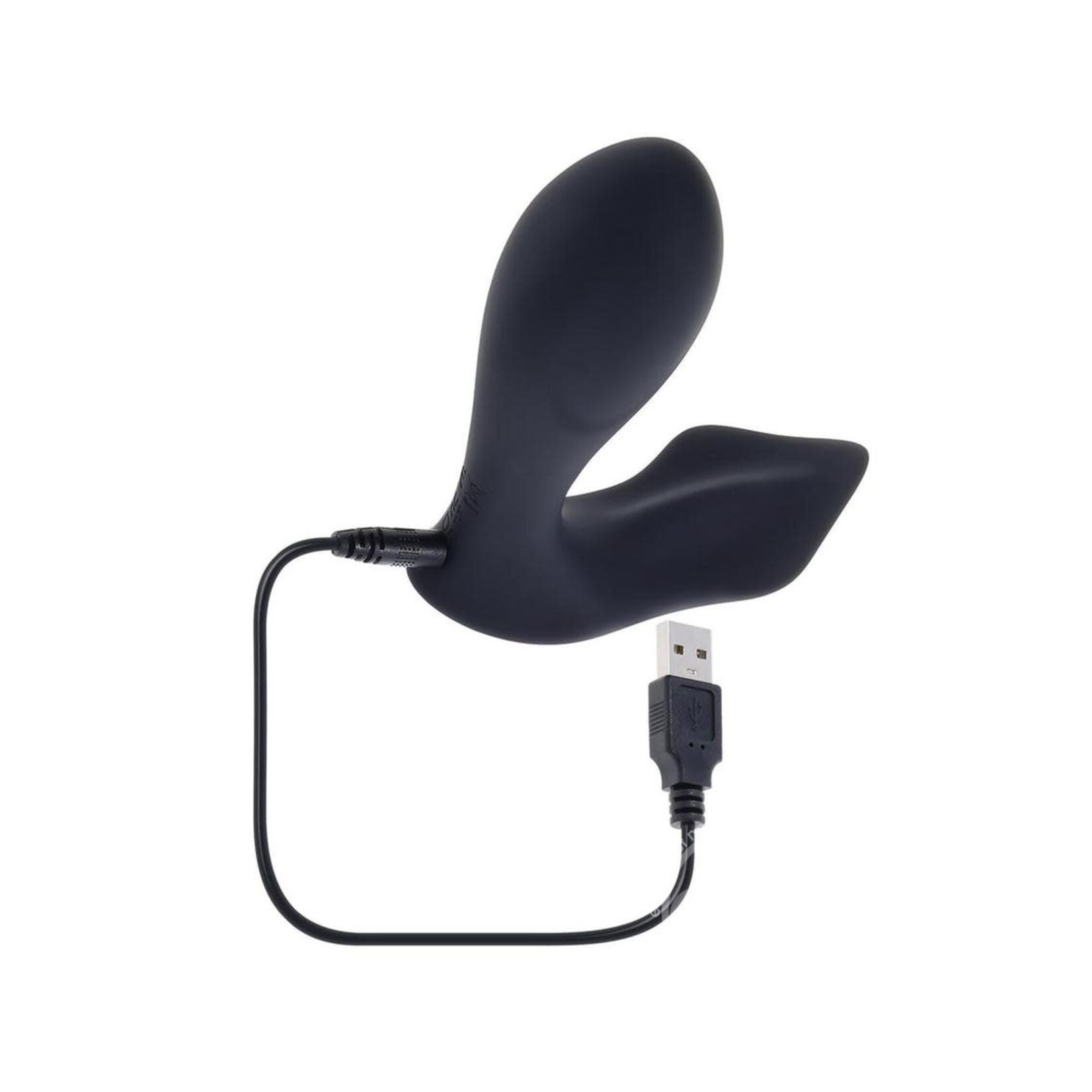Take Me Out Rechargeable Silicone Dual Vibrator with Remote - Black