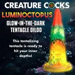 Creature Cocks Luminoctopus Glow in The Dark Tentacle Silicone Dildo - Multicolor