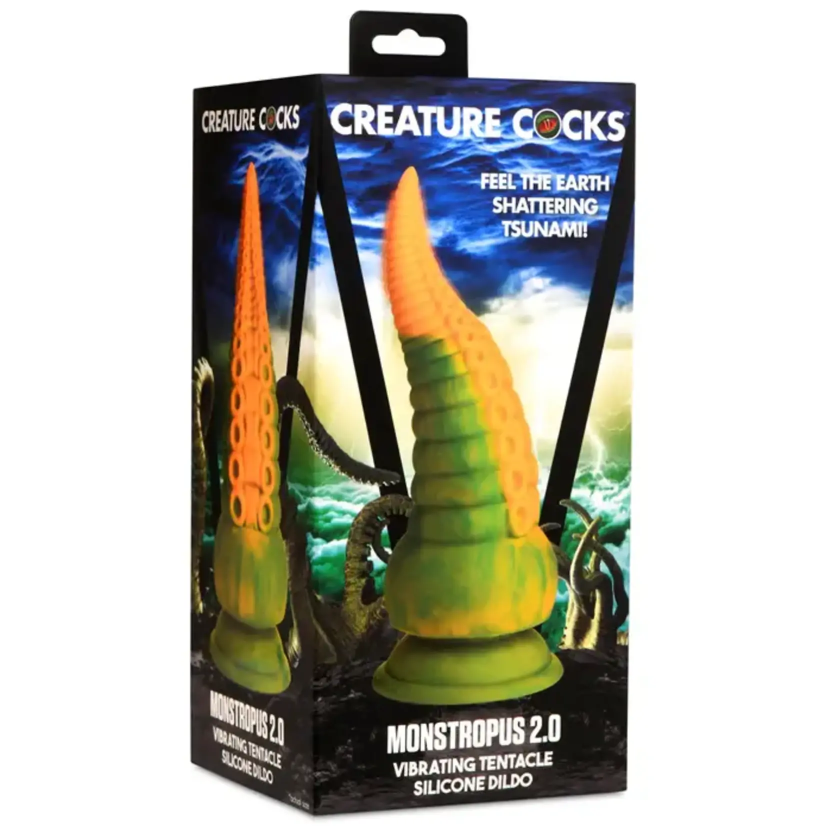 Creature Cocks Monstropus 2.0 Vibrating Tentacle Rechargeable Silicone Dildo - Yellow/Green