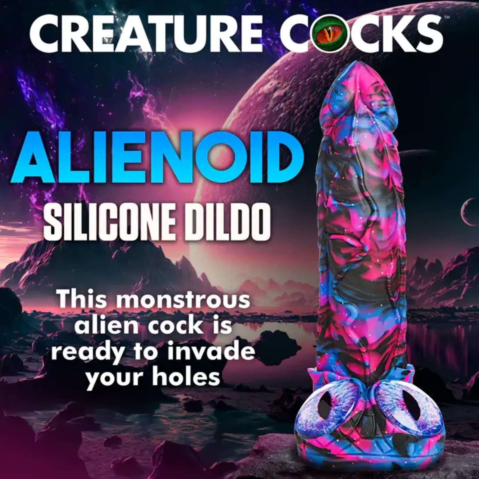 Creature Cocks Alienoid Silicone Dildo - Multicolor