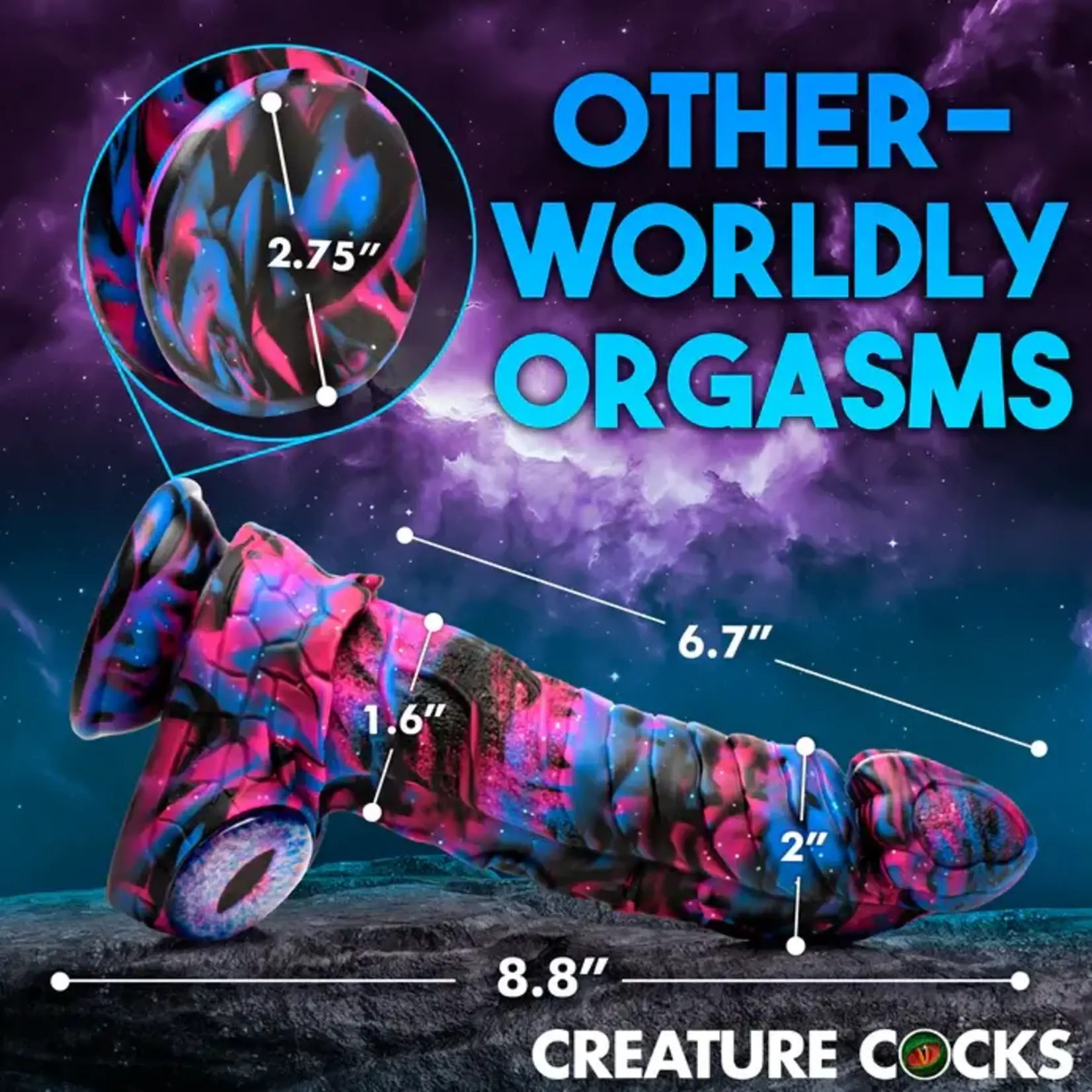 Creature Cocks Alienoid Silicone Dildo - Multicolor