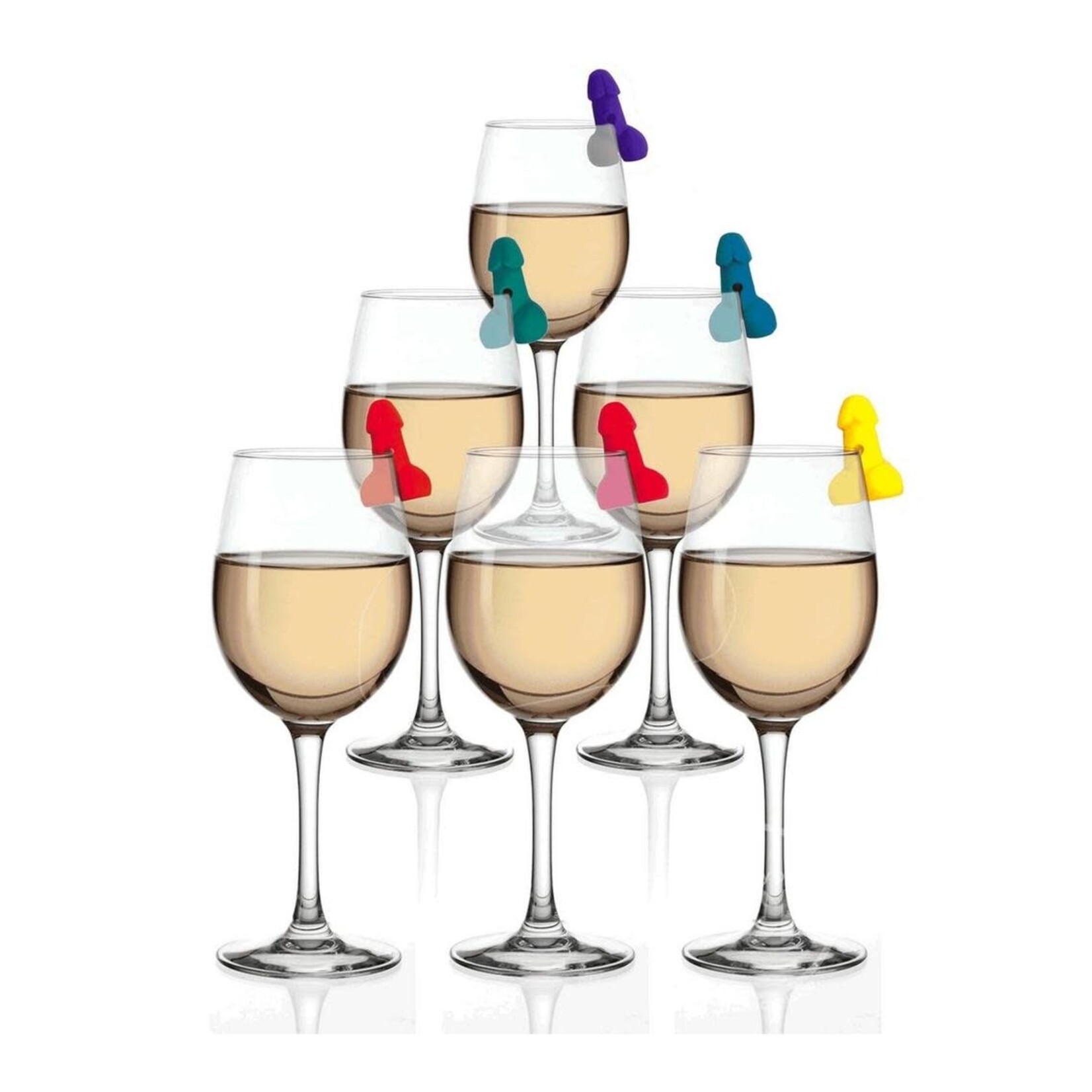Candyprints Super Fun Penis Cocktail Markers (6 per Set) - Assorted Colors