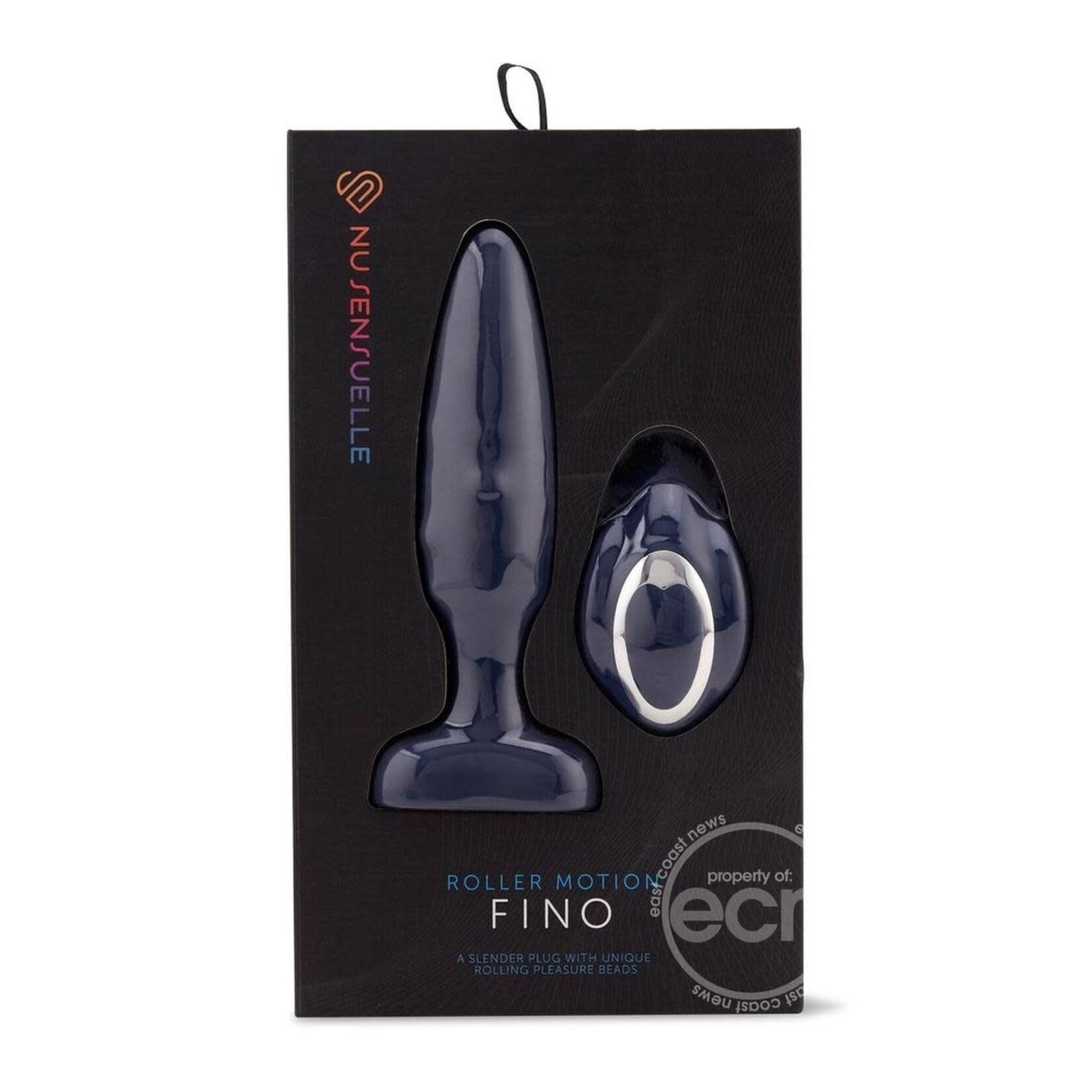 Nu Sensuelle Andii Fino Roller Motion Rechargeable Silicone Anal Plug with Remote Control - Navy Blue