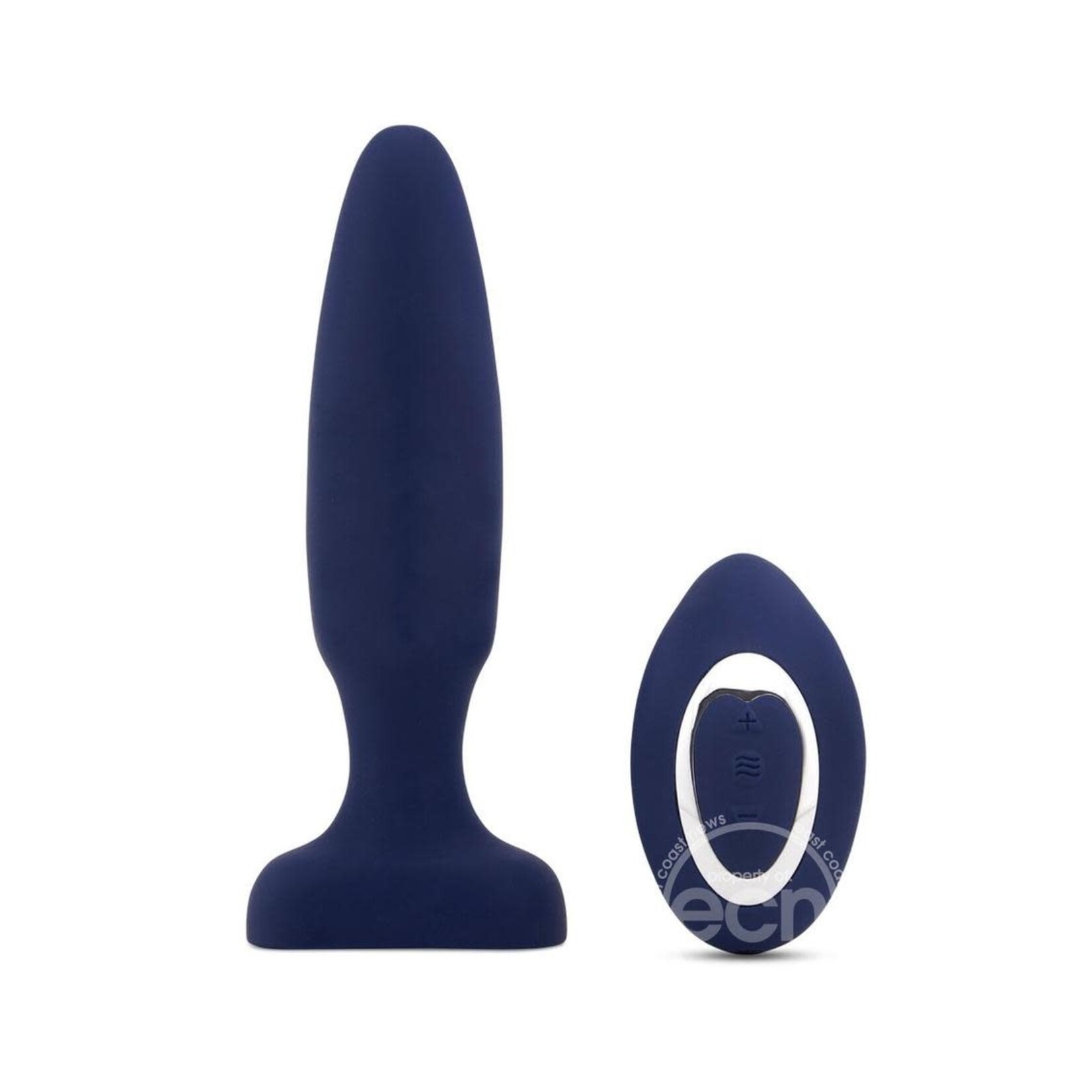 Nu Sensuelle Andii Fino Roller Motion Rechargeable Silicone Anal Plug with Remote Control - Navy Blue